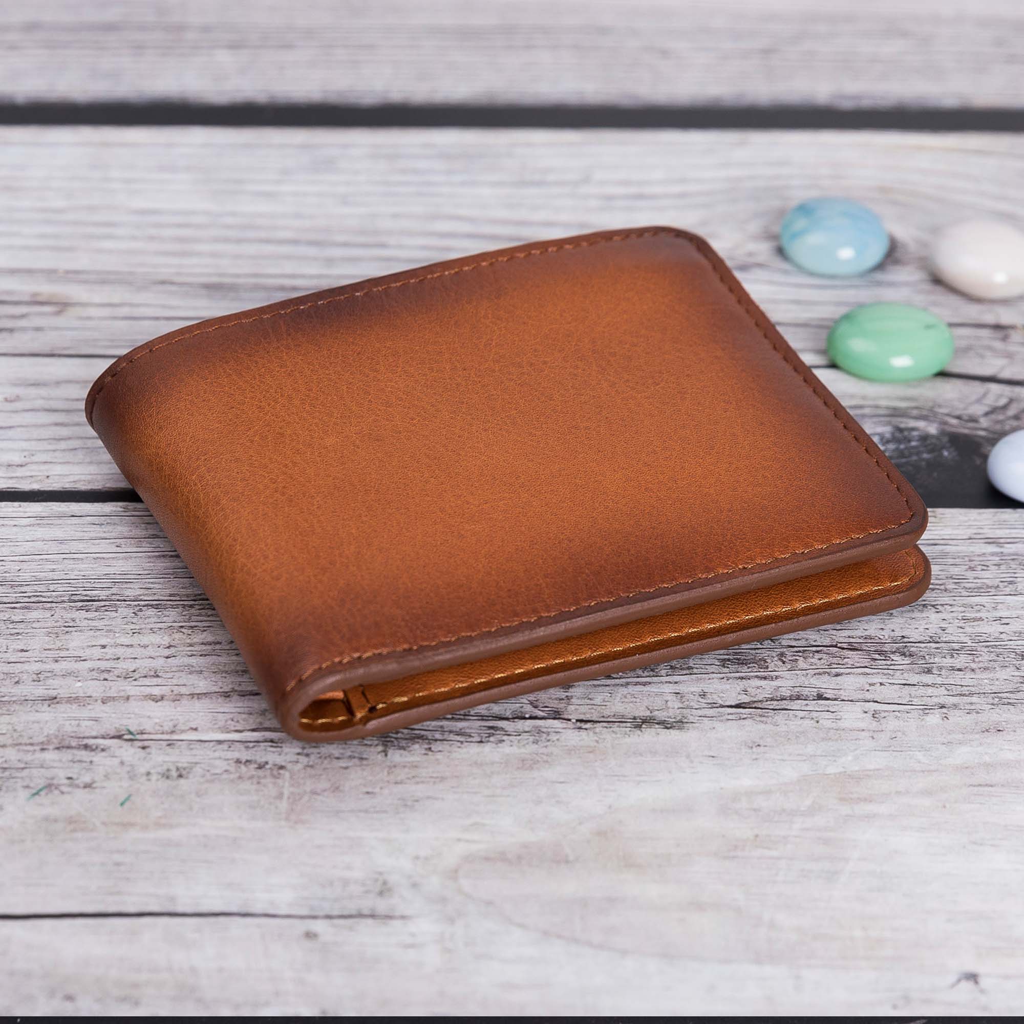 Pier Leather Men's Bifold Wallet - EFFECT BROWN - saracleather