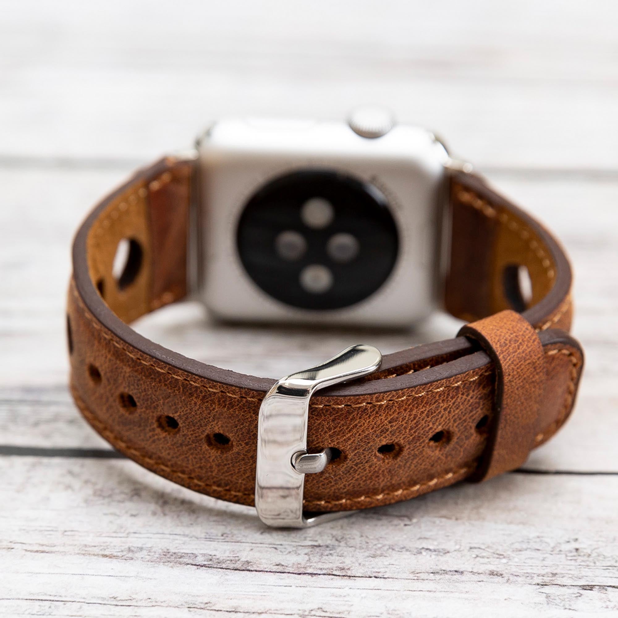 Holo Strap: Full Grain Leather Band for Apple Watch 38mm / 40mm - BROWN - saracleather