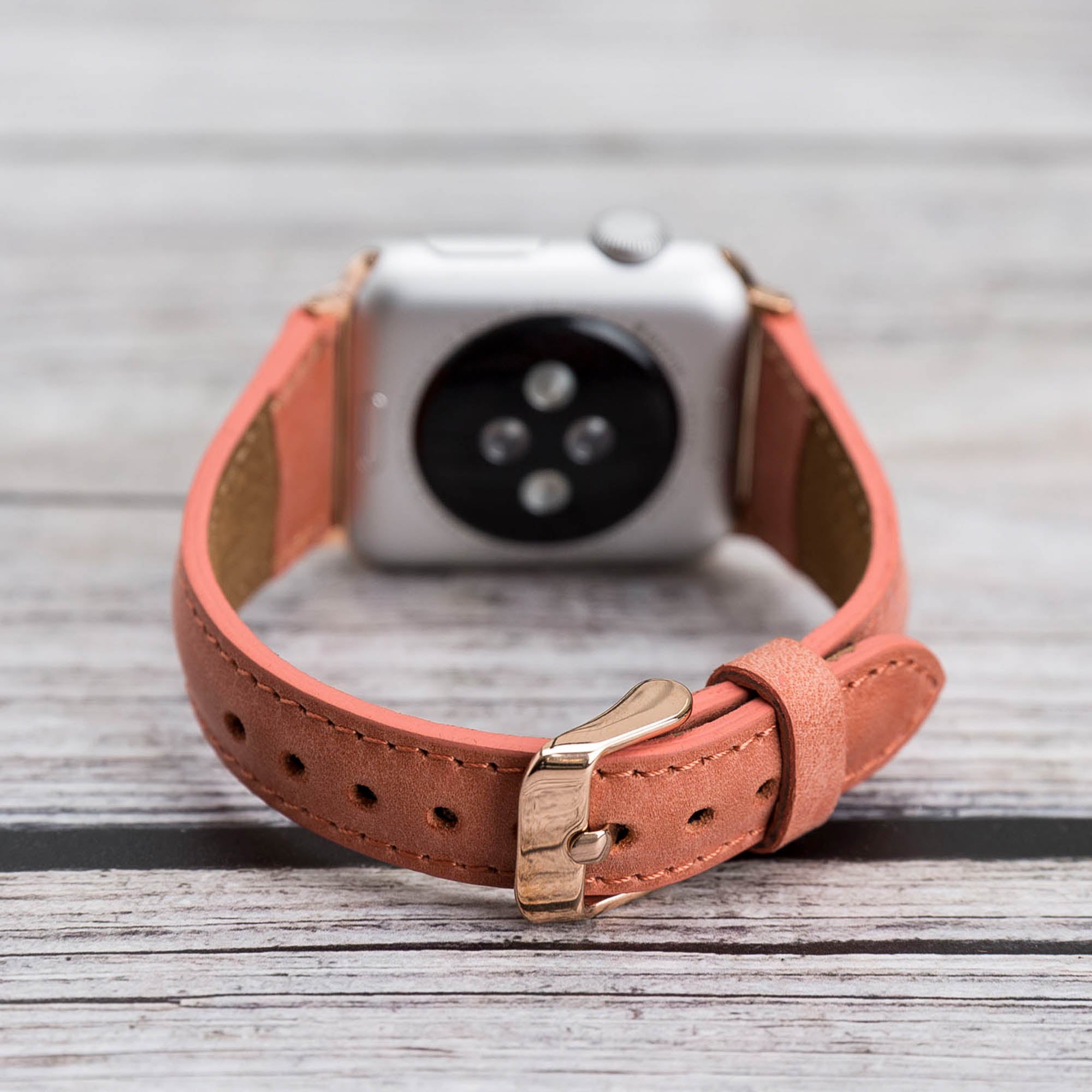 Slim Strap - Full Grain Leather Band for Apple Watch 38mm / 40mm - POMEGRANATE FLOWER - saracleather