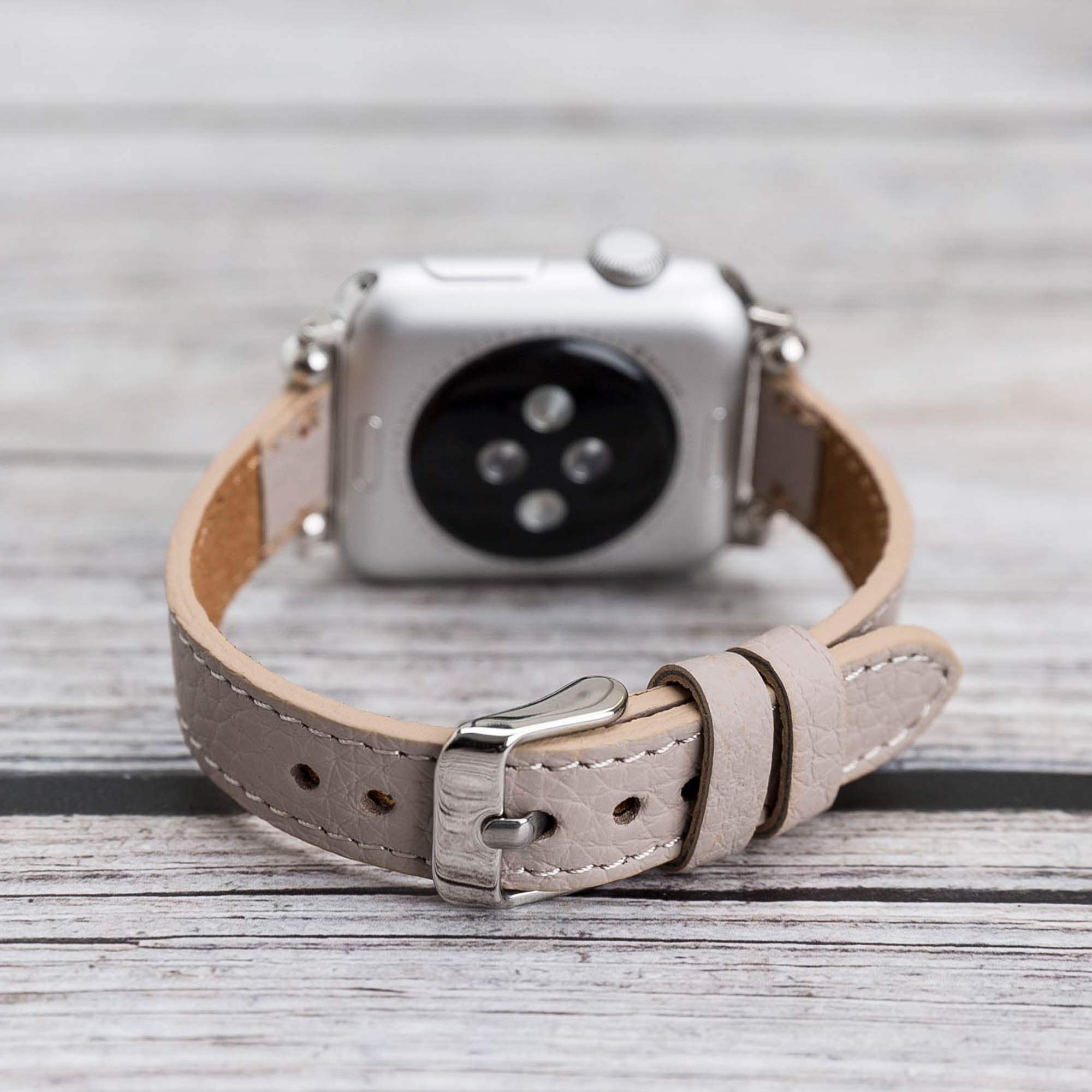 Ferro Strap - Full Grain Leather Band for Apple Watch - GRAY - saracleather