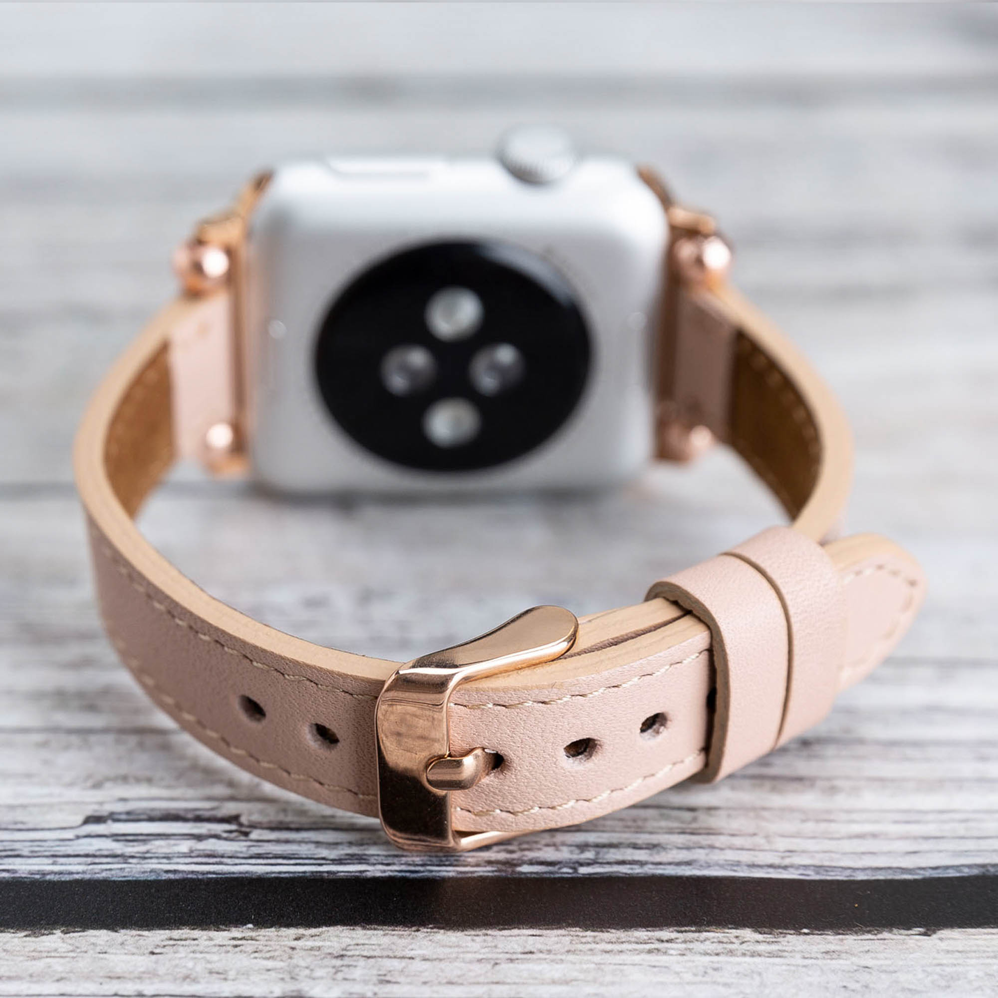 Ferro Strap - Full Grain Leather Band for Apple Watch - PINK - saracleather