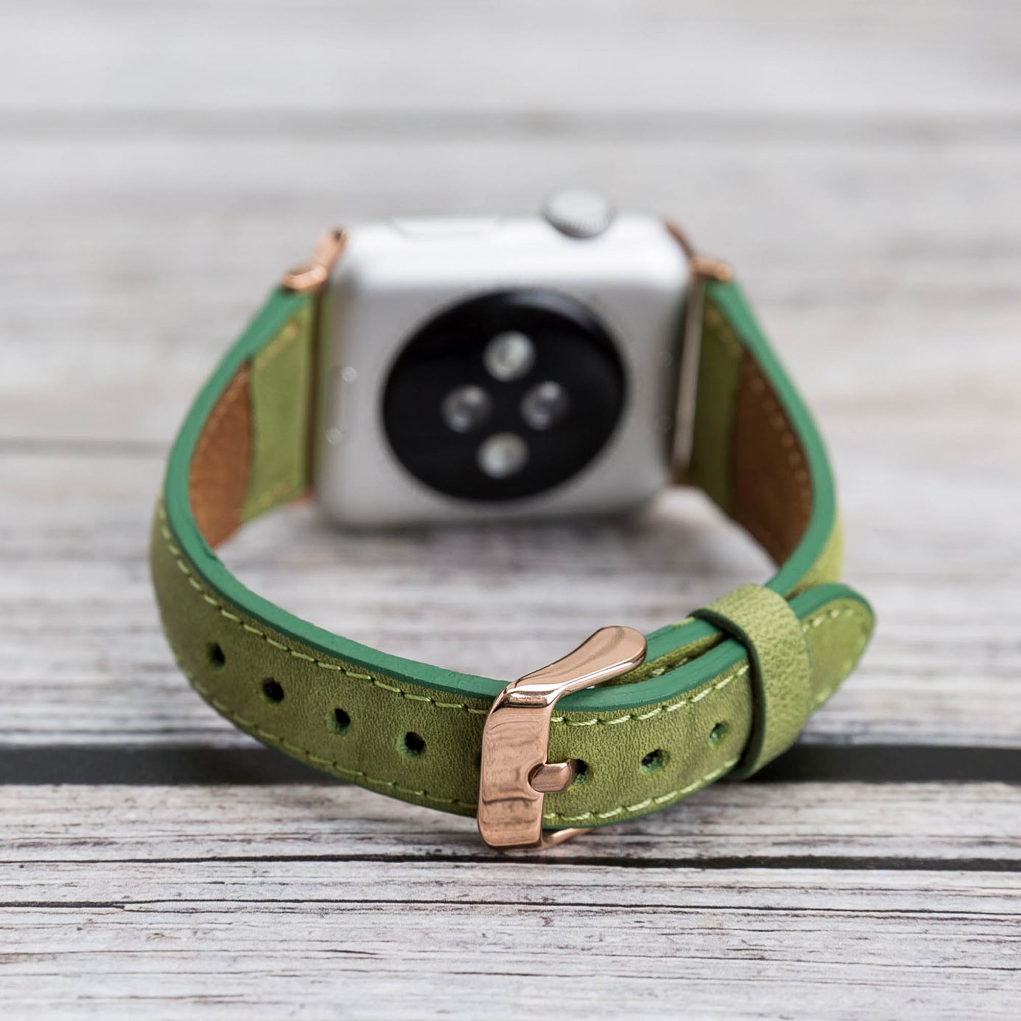 Slim Strap - Full Grain Leather Band for Apple Watch 38mm / 40mm - GREEN - saracleather