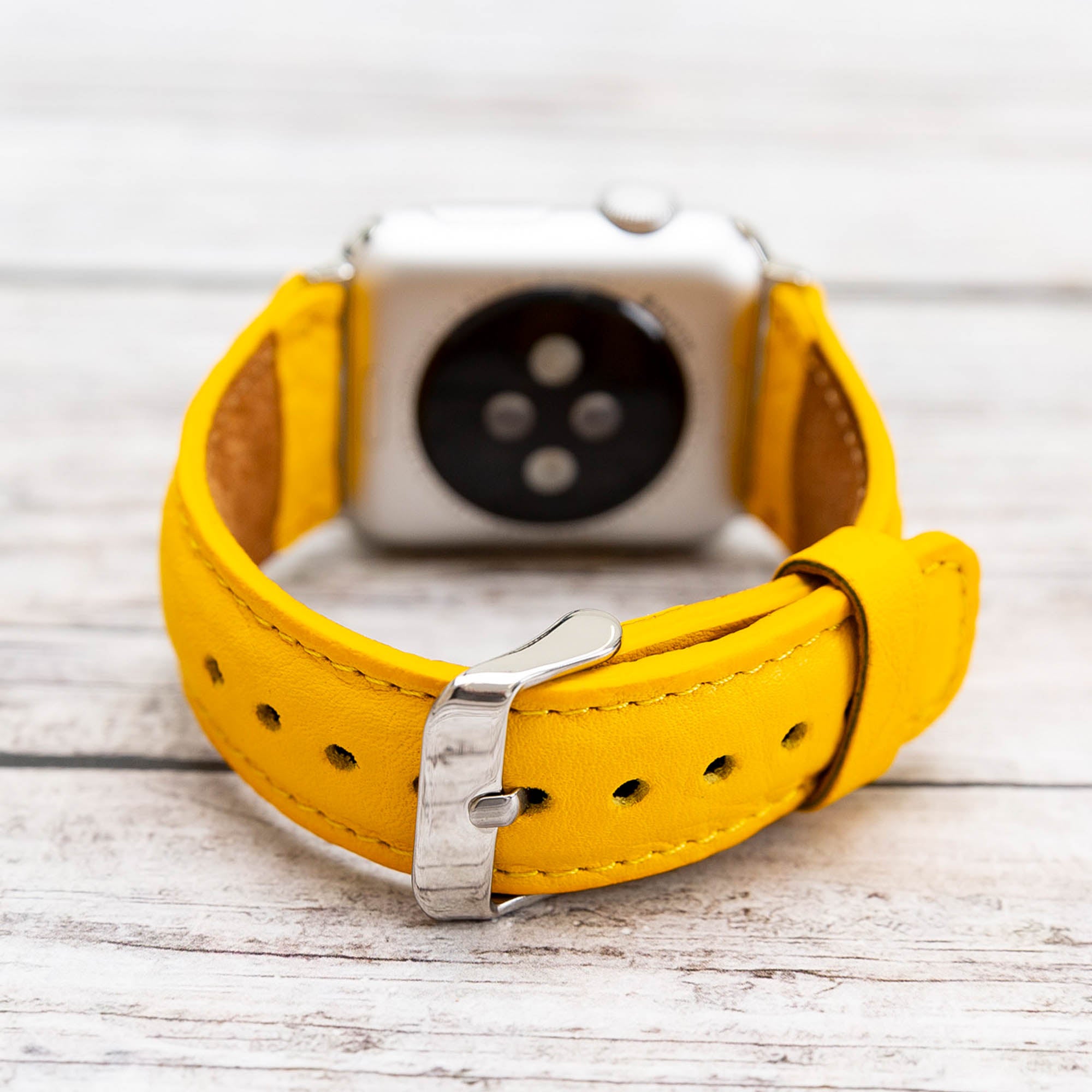 Full Grain Leather Band for Apple Watch - YELLOW - saracleather