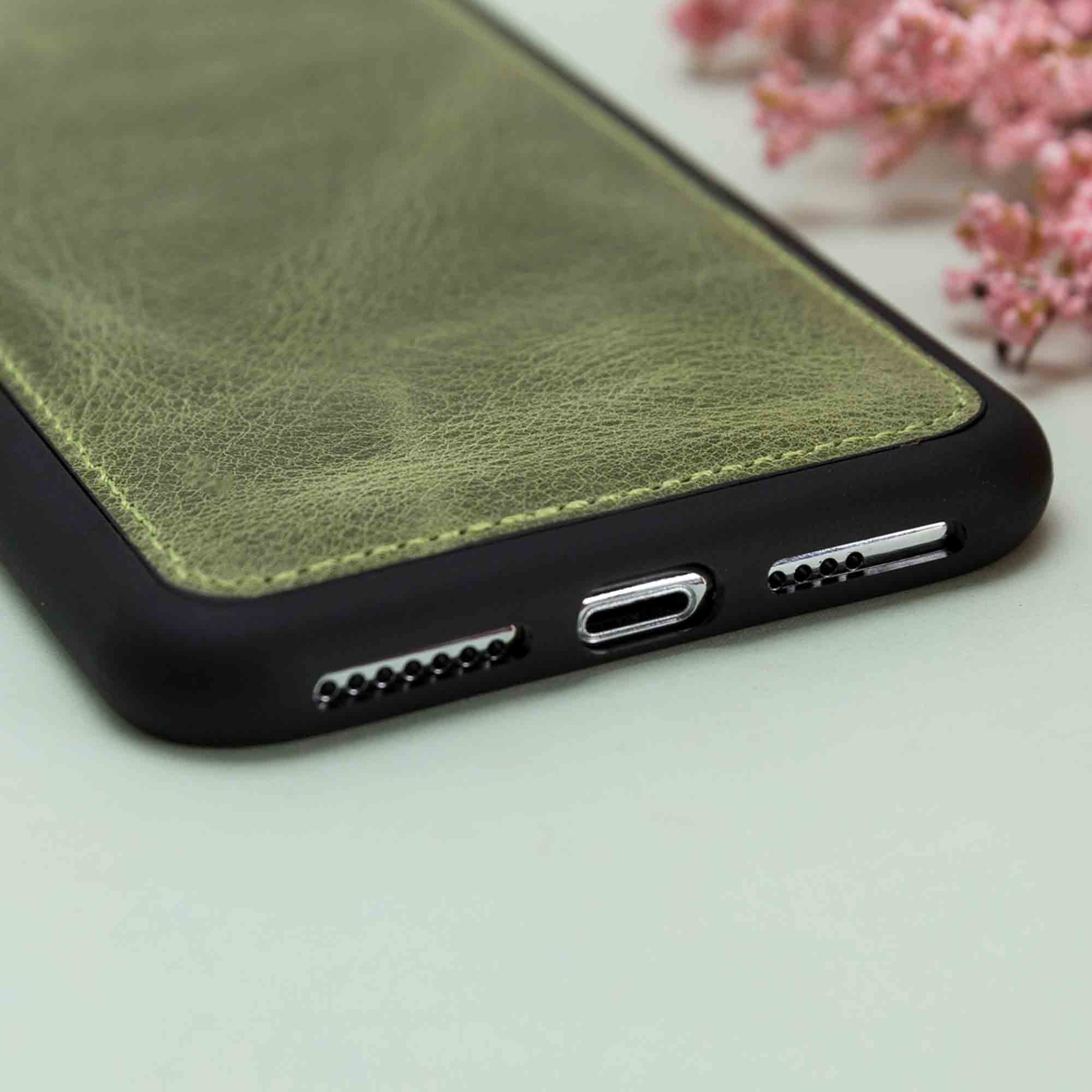 Flex Cover Leather Case for iPhone XS Max (6.5") - GREEN - saracleather