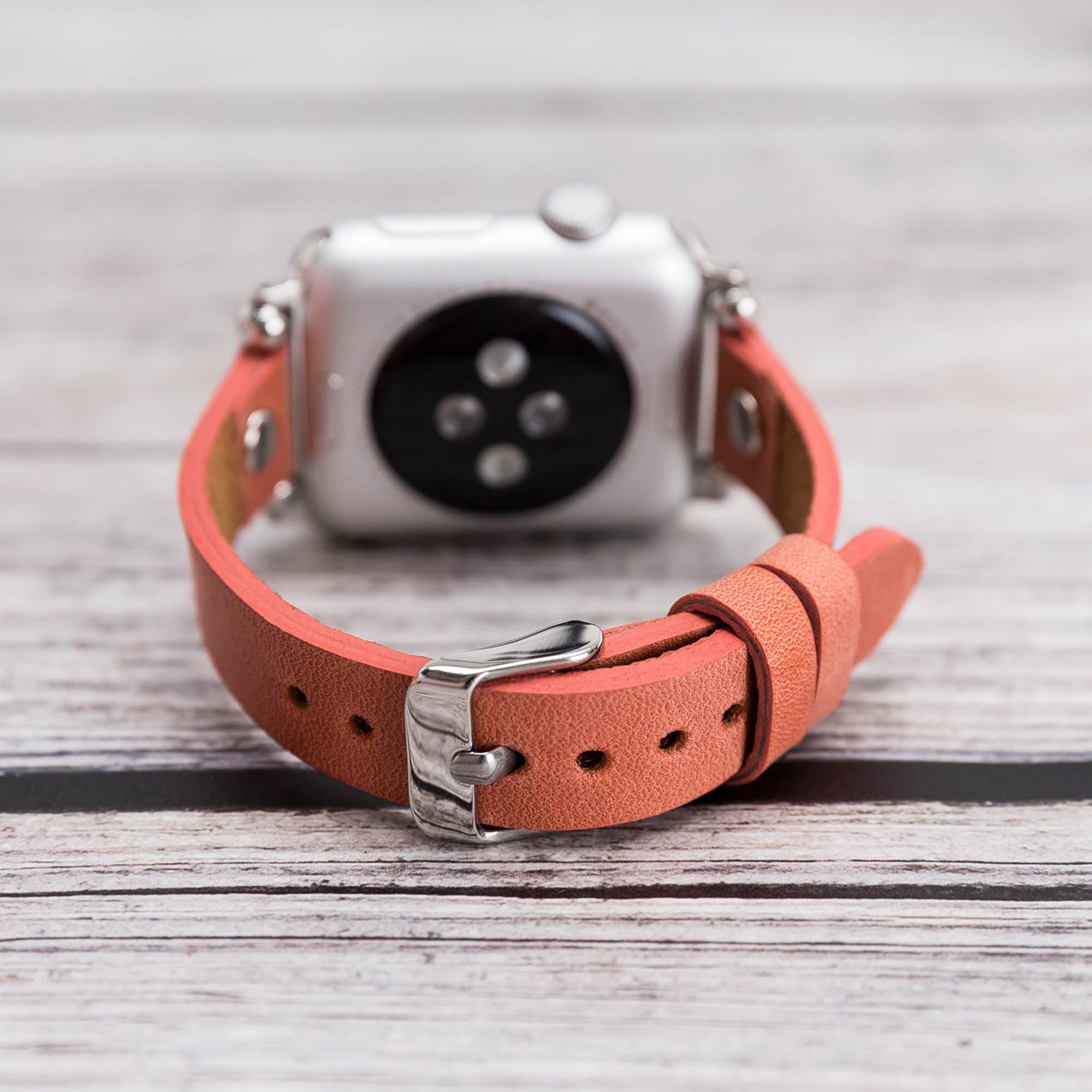 Ferro Strap - Full Grain Leather Band for Apple Watch - POMEGRANATE FLOWER - saracleather