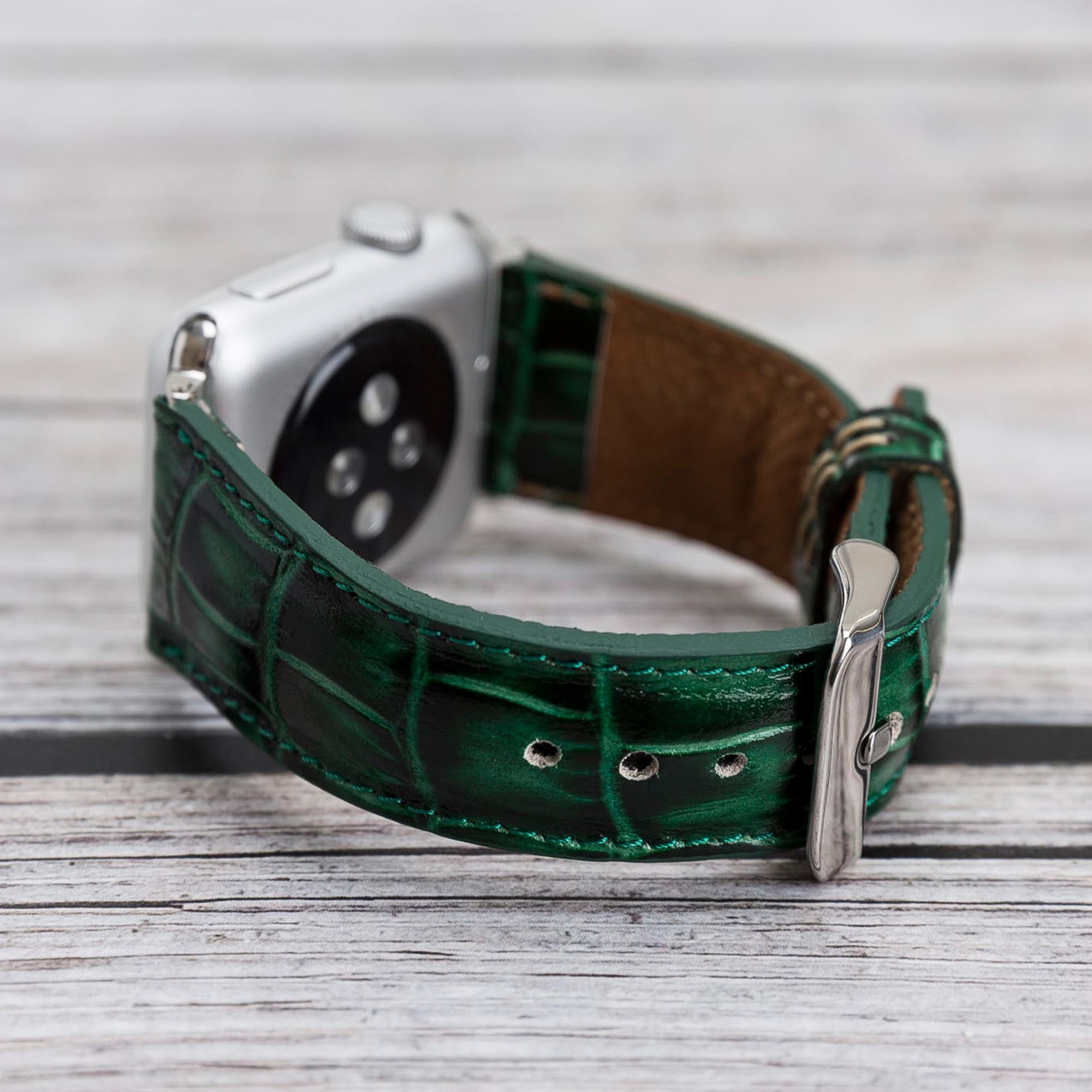 Full Grain Leather Band for Apple Watch - GREEN - saracleather