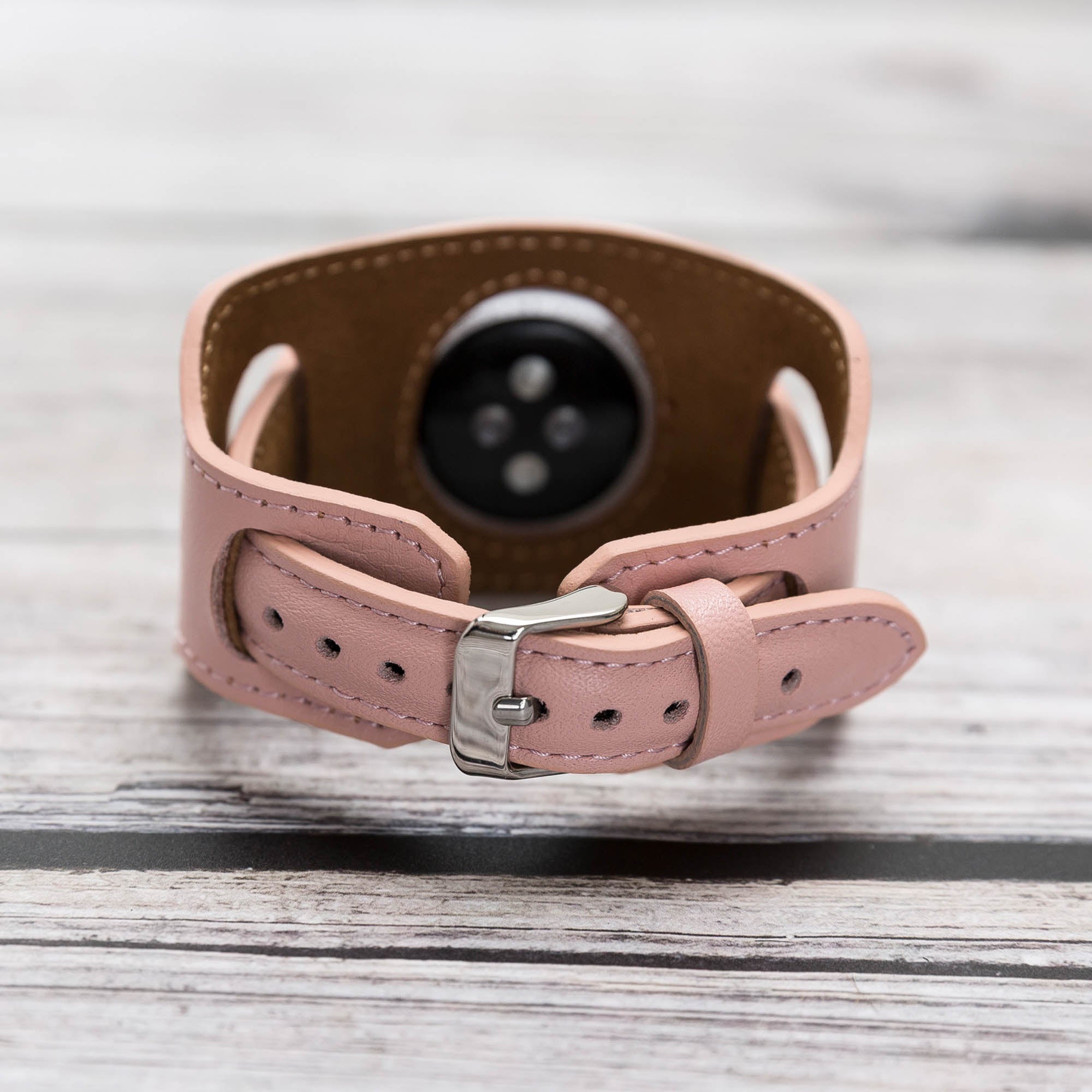 Cuff Slim Strap: Full Grain Leather Band for Apple Watch 38mm / 40mm - PINK - saracleather