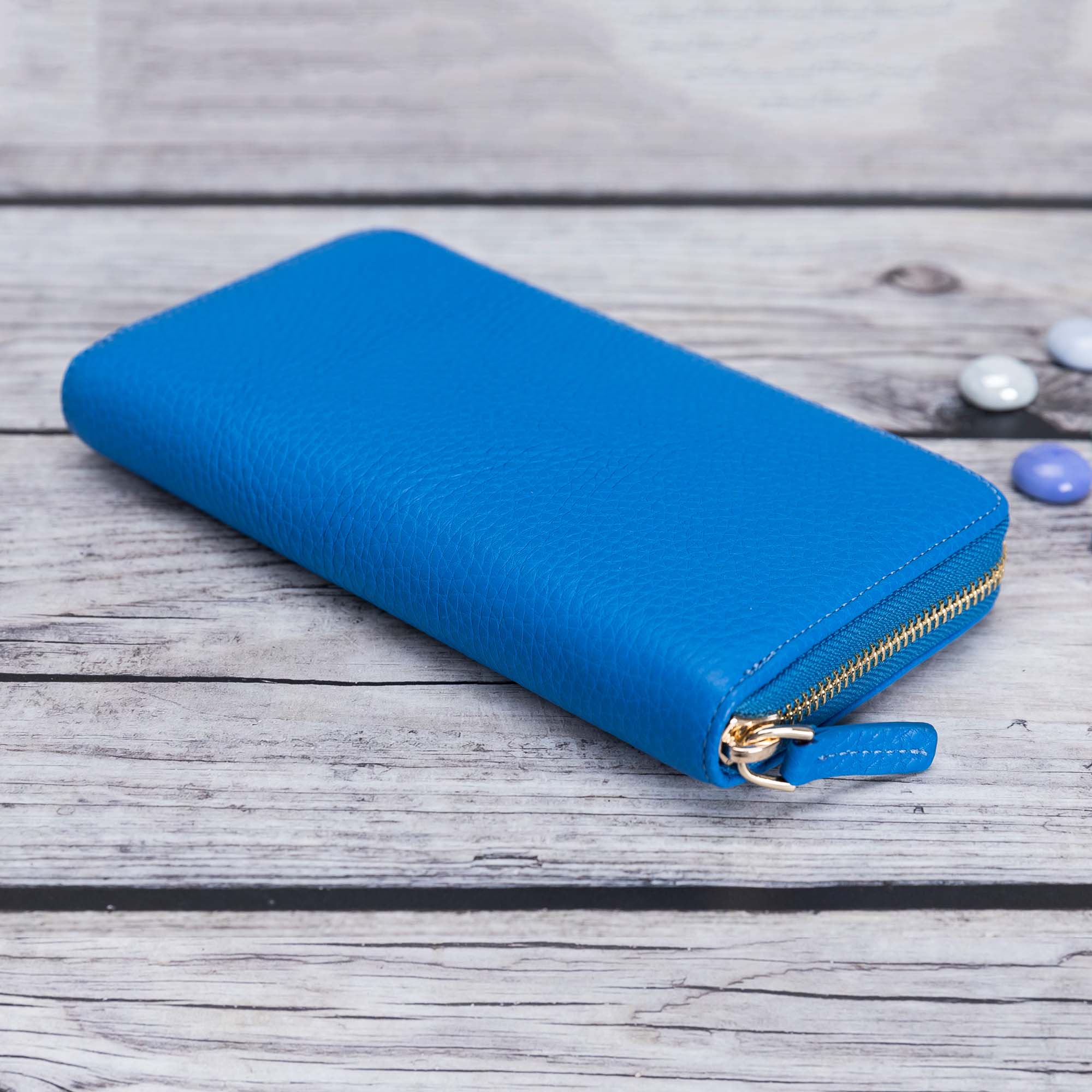 Seville Women's Leather Wallet - BLUE - saracleather