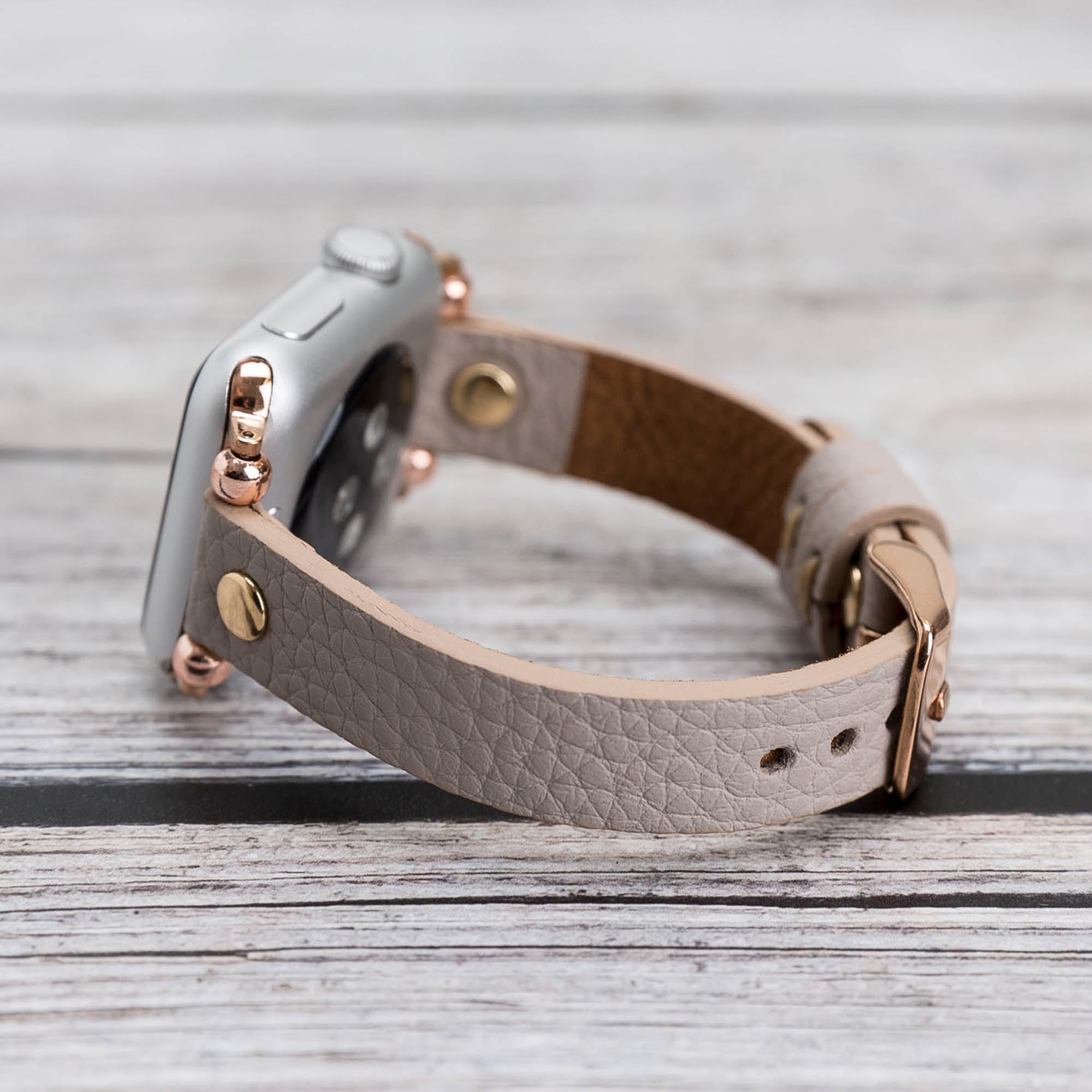 Ferro Strap - Full Grain Leather Band for Apple Watch - GRAY - saracleather