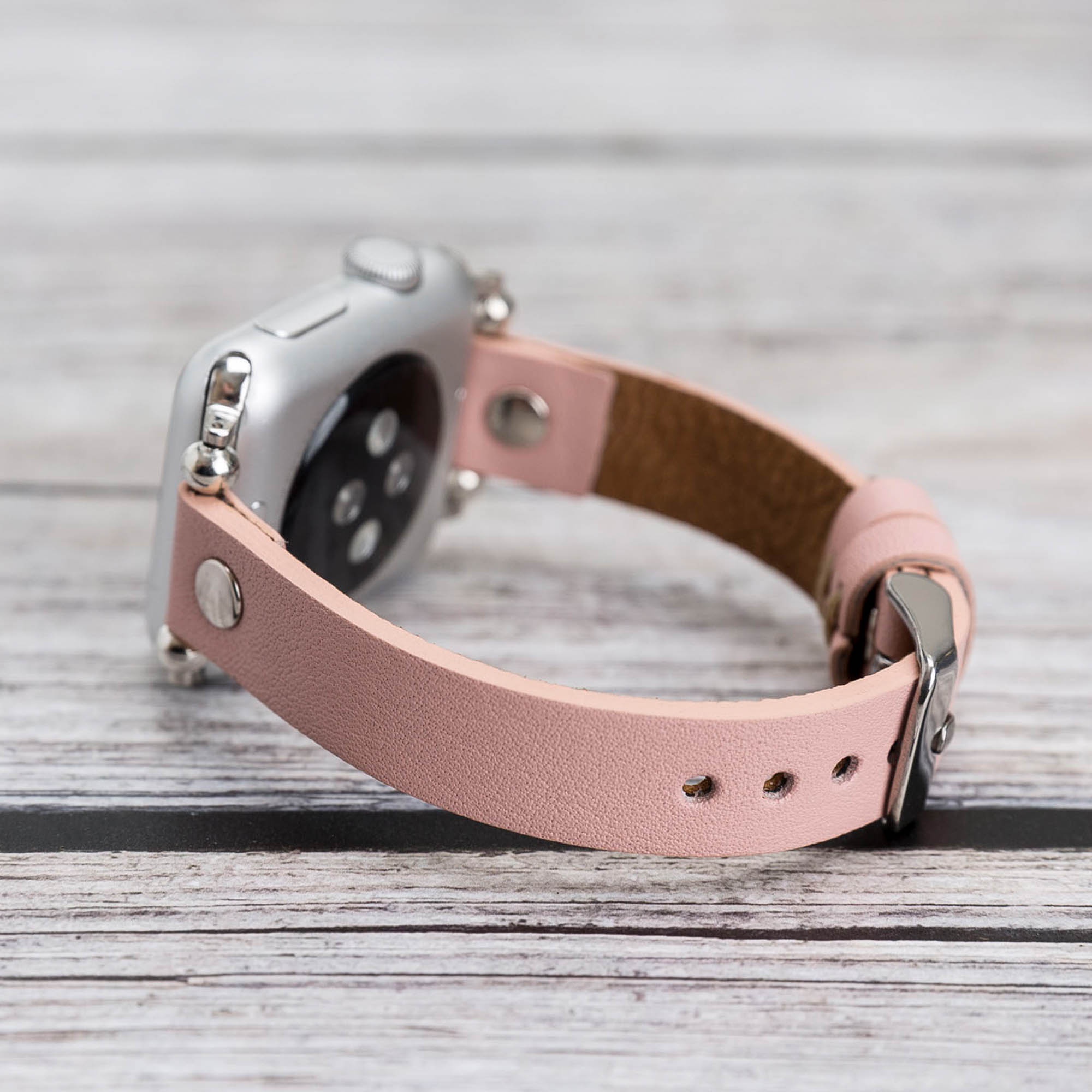 Ferro Strap - Full Grain Leather Band for Apple Watch - PINK - saracleather