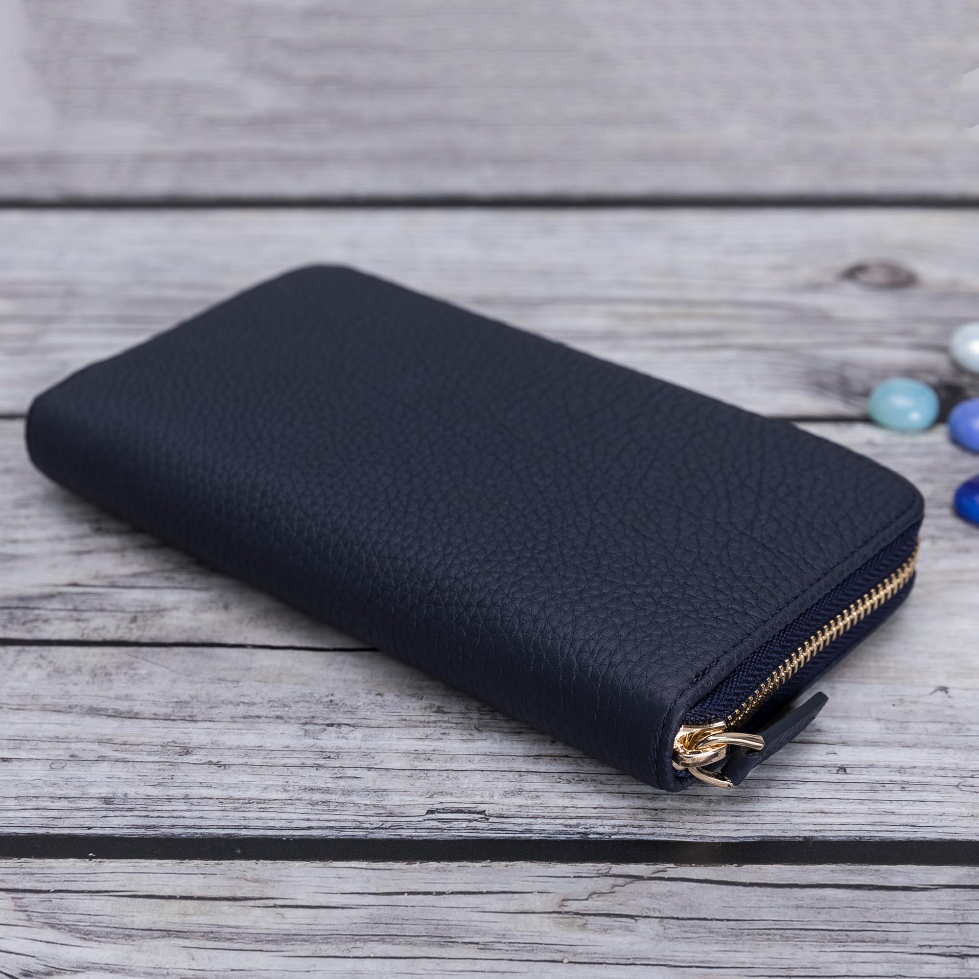 Seville Women's Leather Wallet - NAVY BLUE - saracleather