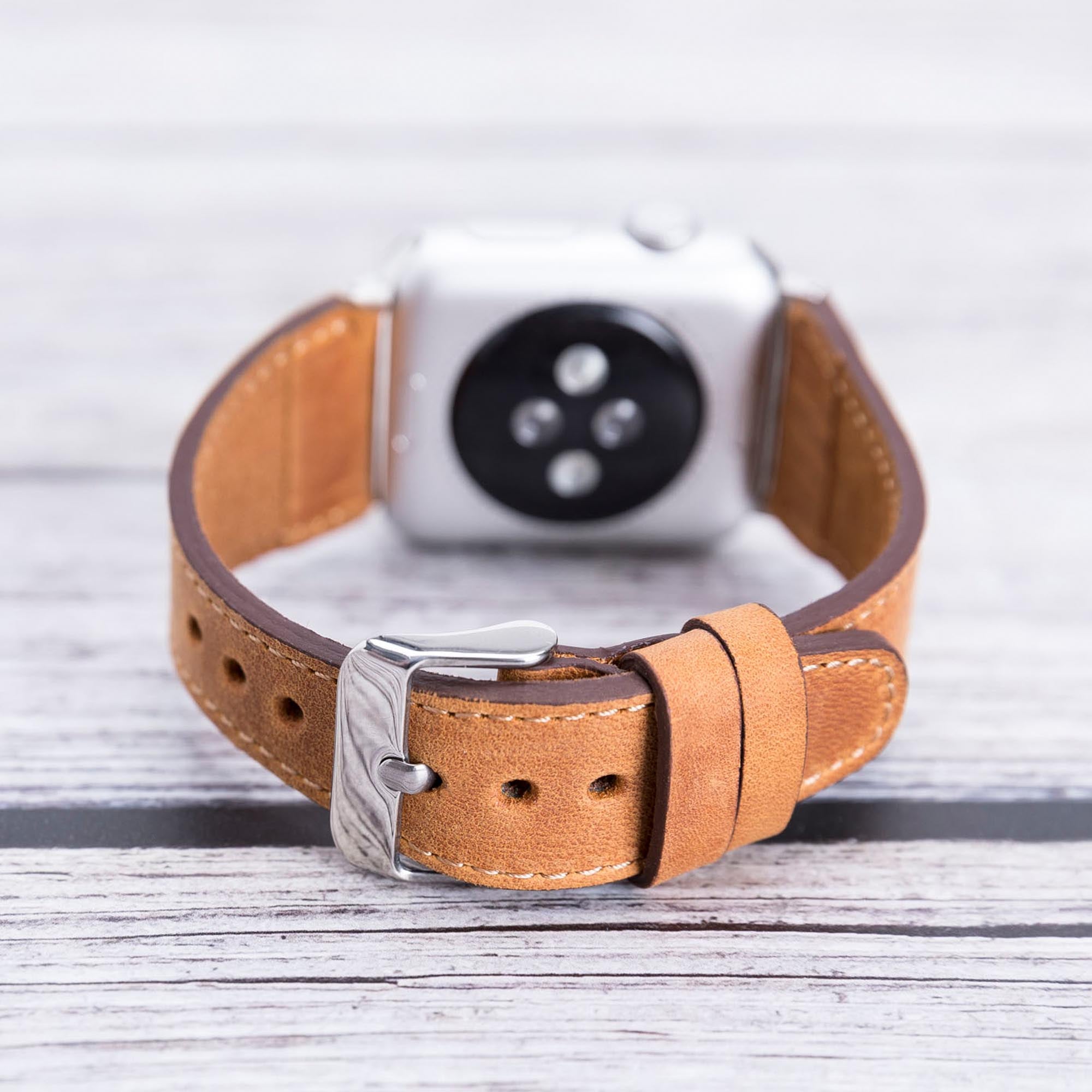 Full Grain Leather Band for Apple Watch - TAN - saracleather