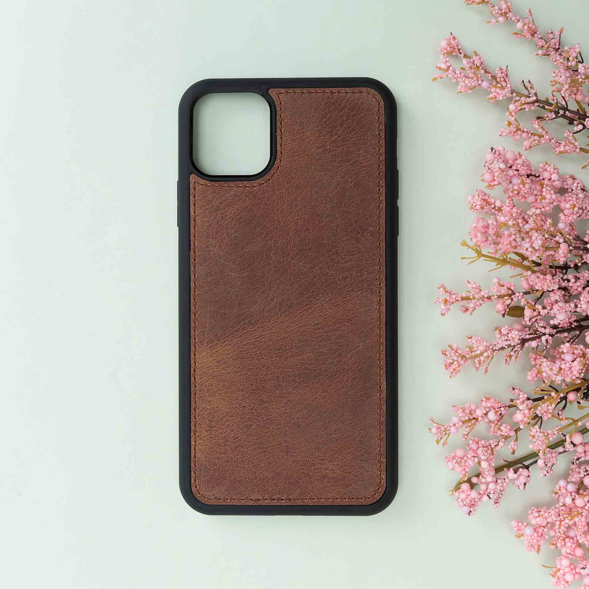 Magic Magnetic Detachable Leather Wallet Case for iPhone 11 (6.1") - BROWN - saracleather