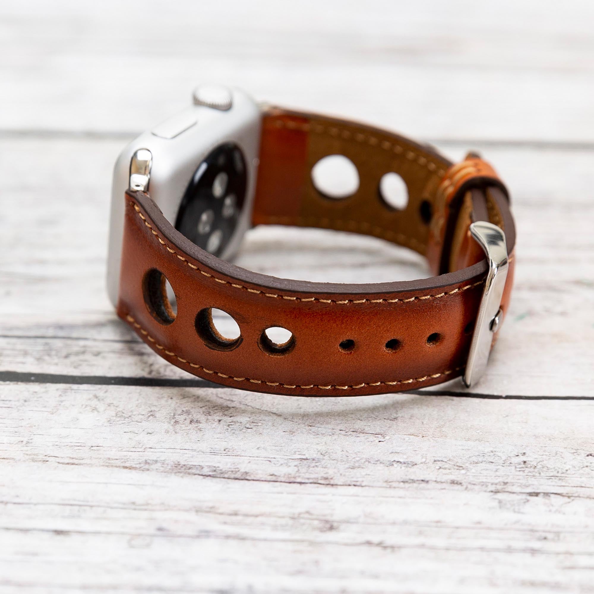 Holo Strap: Full Grain Leather Band for Apple Watch 38mm / 40mm - EFFECT TAN - saracleather