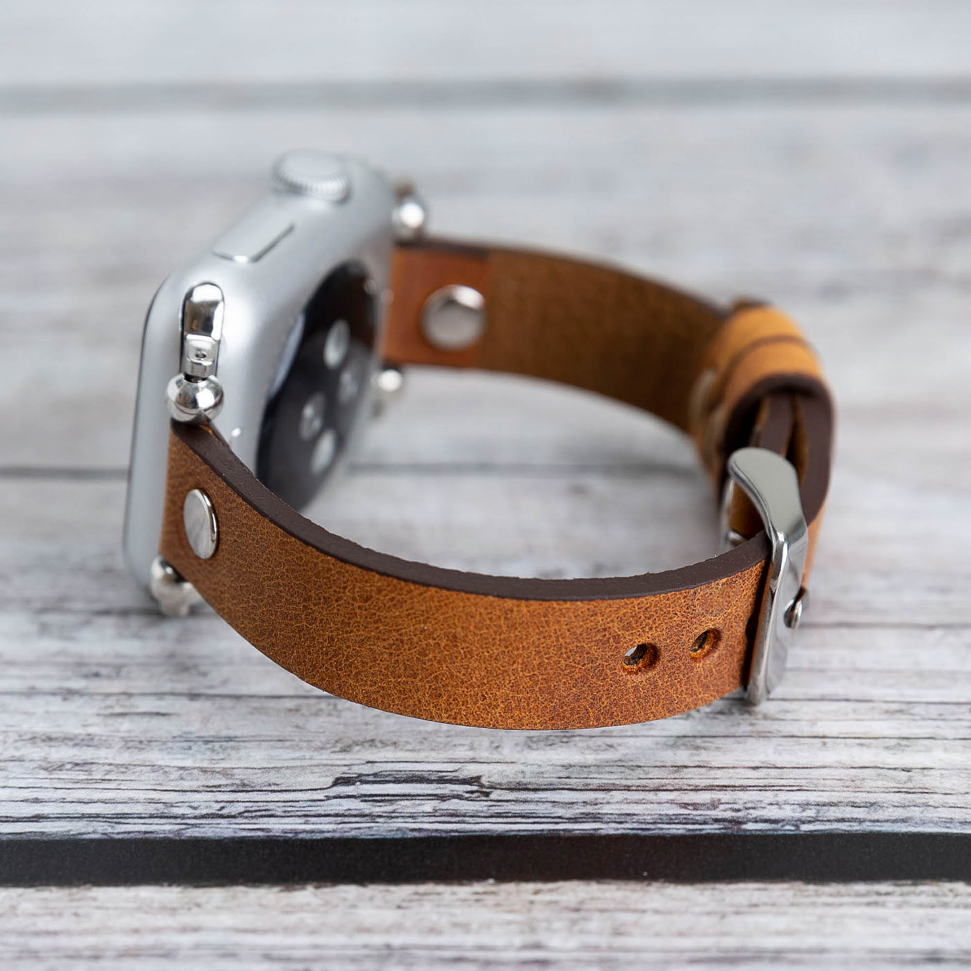 Ferro Strap - Full Grain Leather Band for Apple Watch - TAN - saracleather