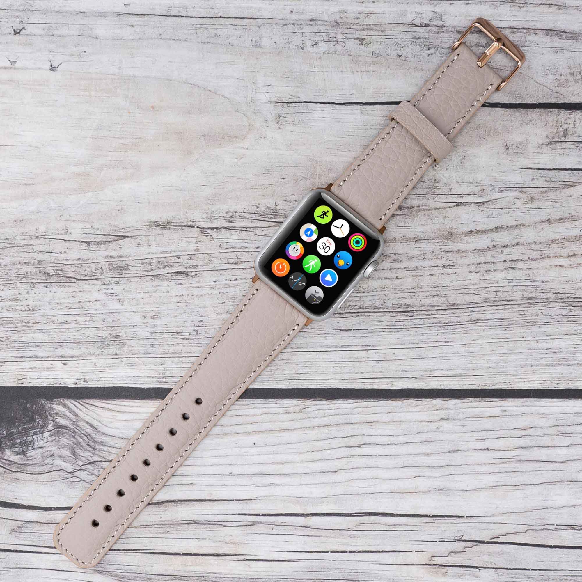 Full Grain Leather Band for Apple Watch - GREY - saracleather