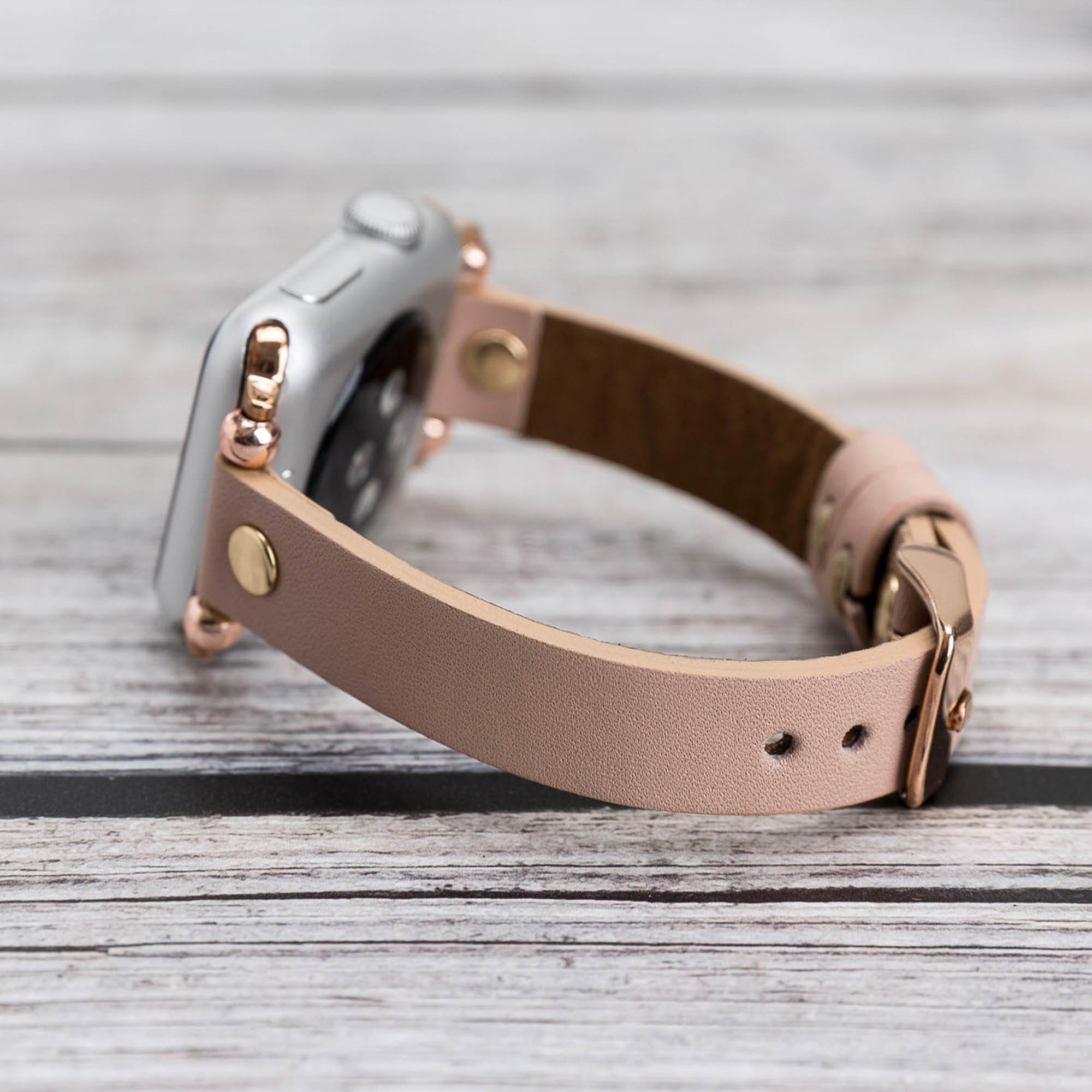 Ferro Strap - Full Grain Leather Band for Apple Watch - PINK - saracleather