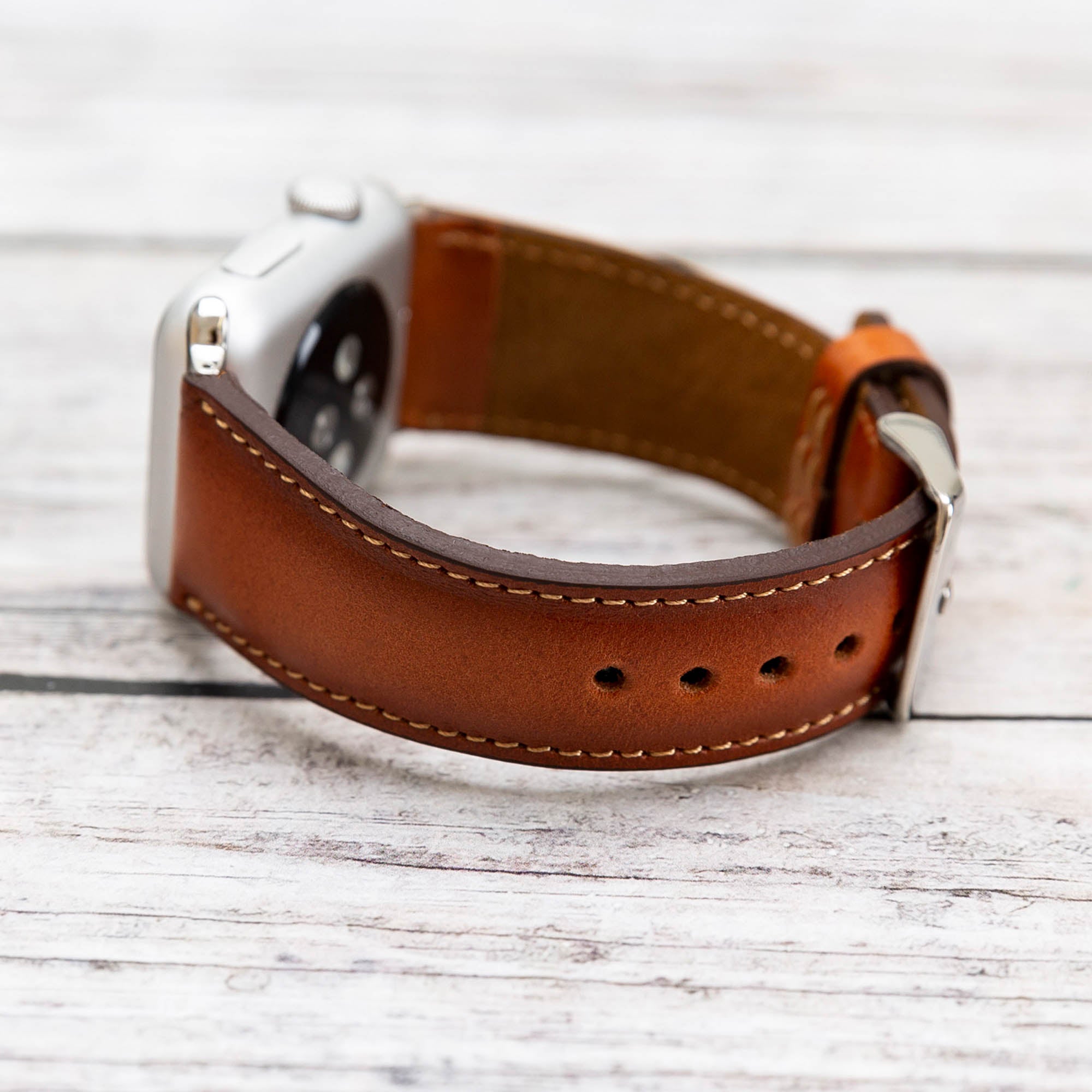 Full Grain Leather Band for Apple Watch - EFFECT TAN - saracleather