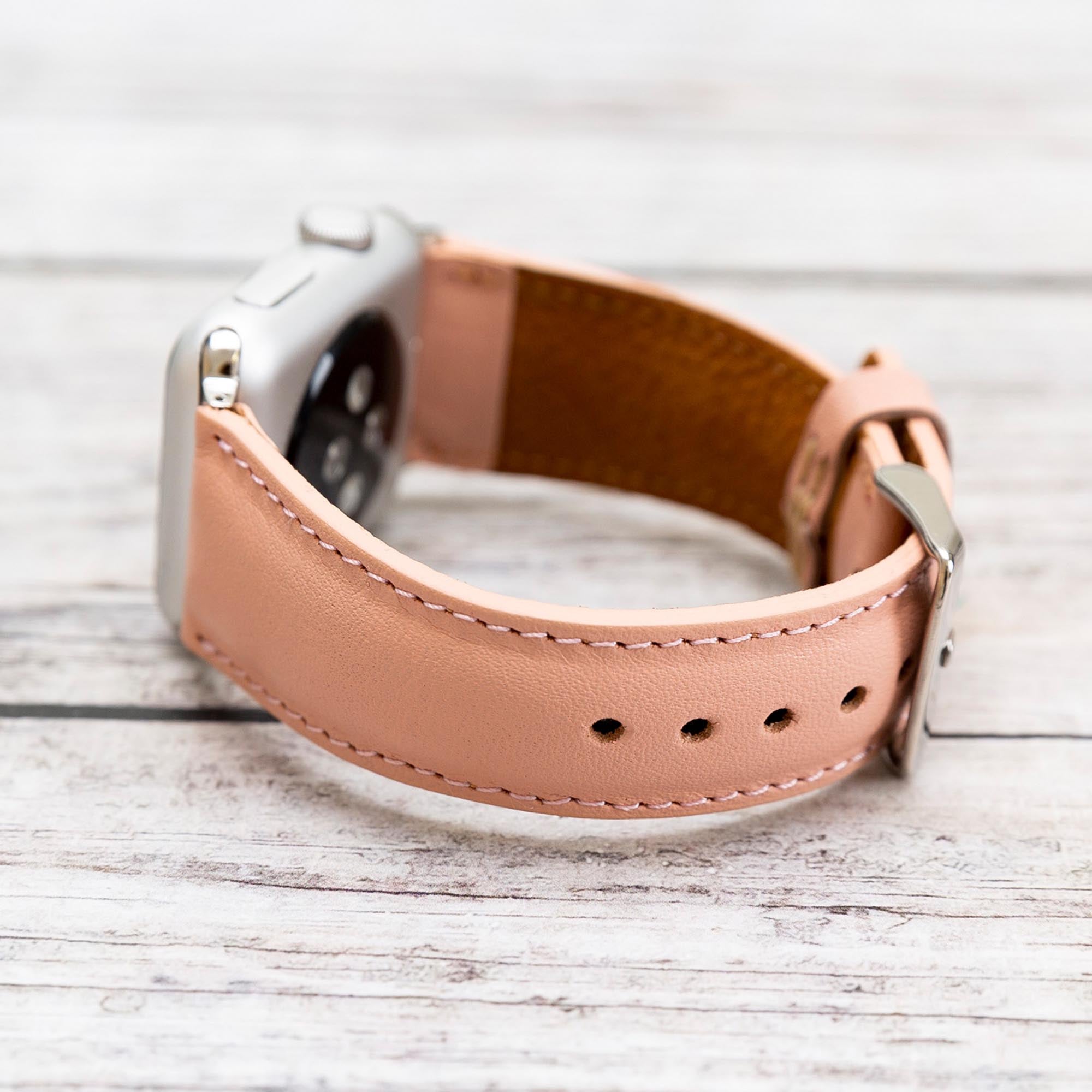 Full Grain Leather Band for Apple Watch - PINK - saracleather