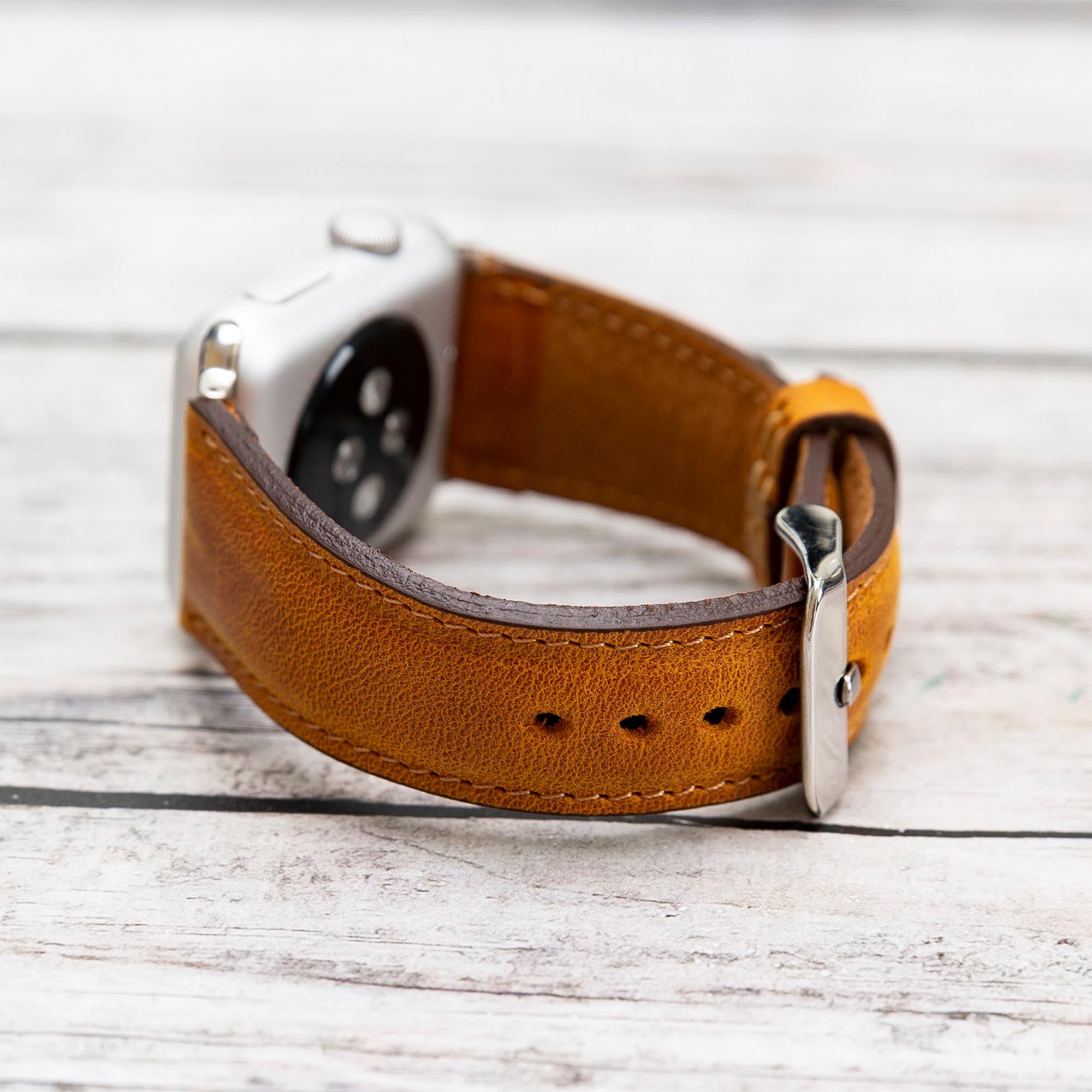 Full Grain Leather Band for Apple Watch - TAN - saracleather