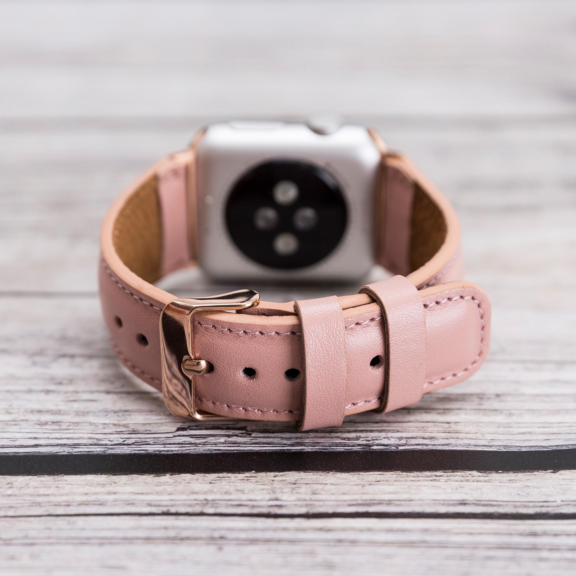 Full Grain Leather Band for Apple Watch - PINK - saracleather