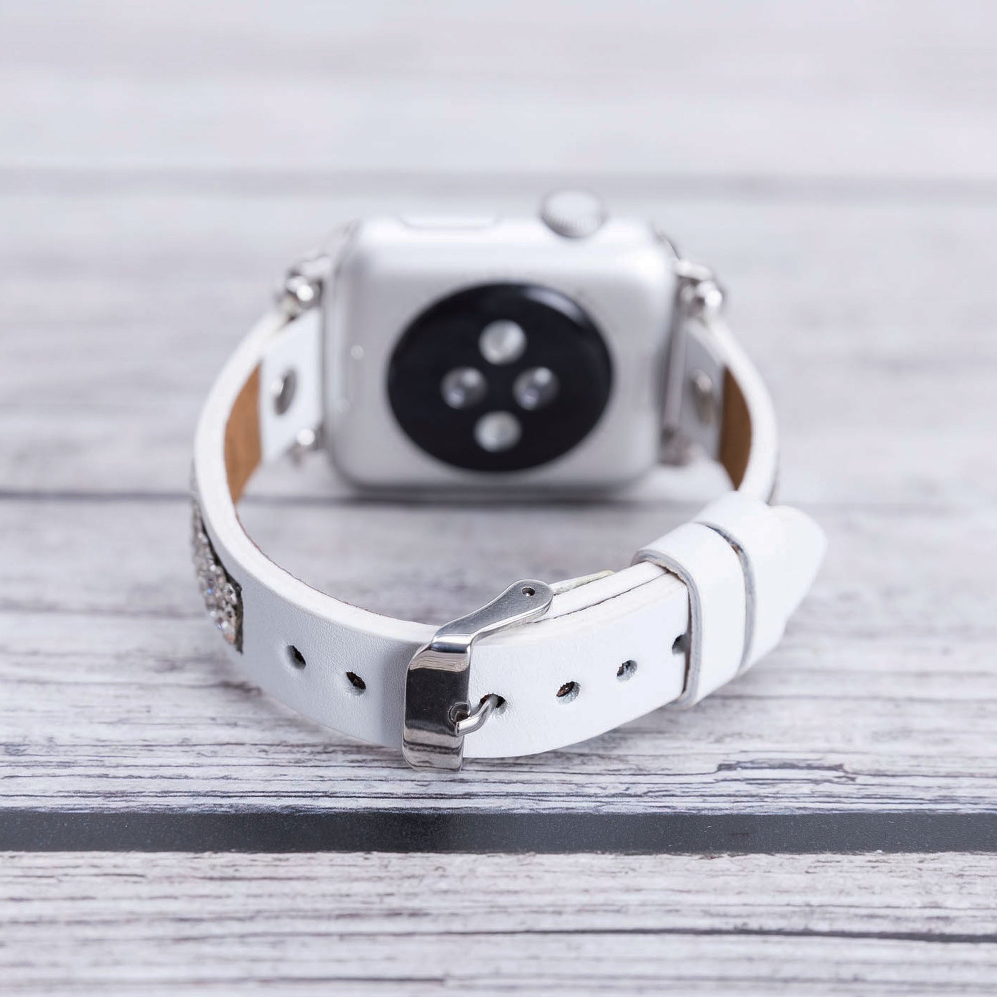 Ferro Stony Strap - Full Grain Leather Band for Apple Watch - WHITE - saracleather