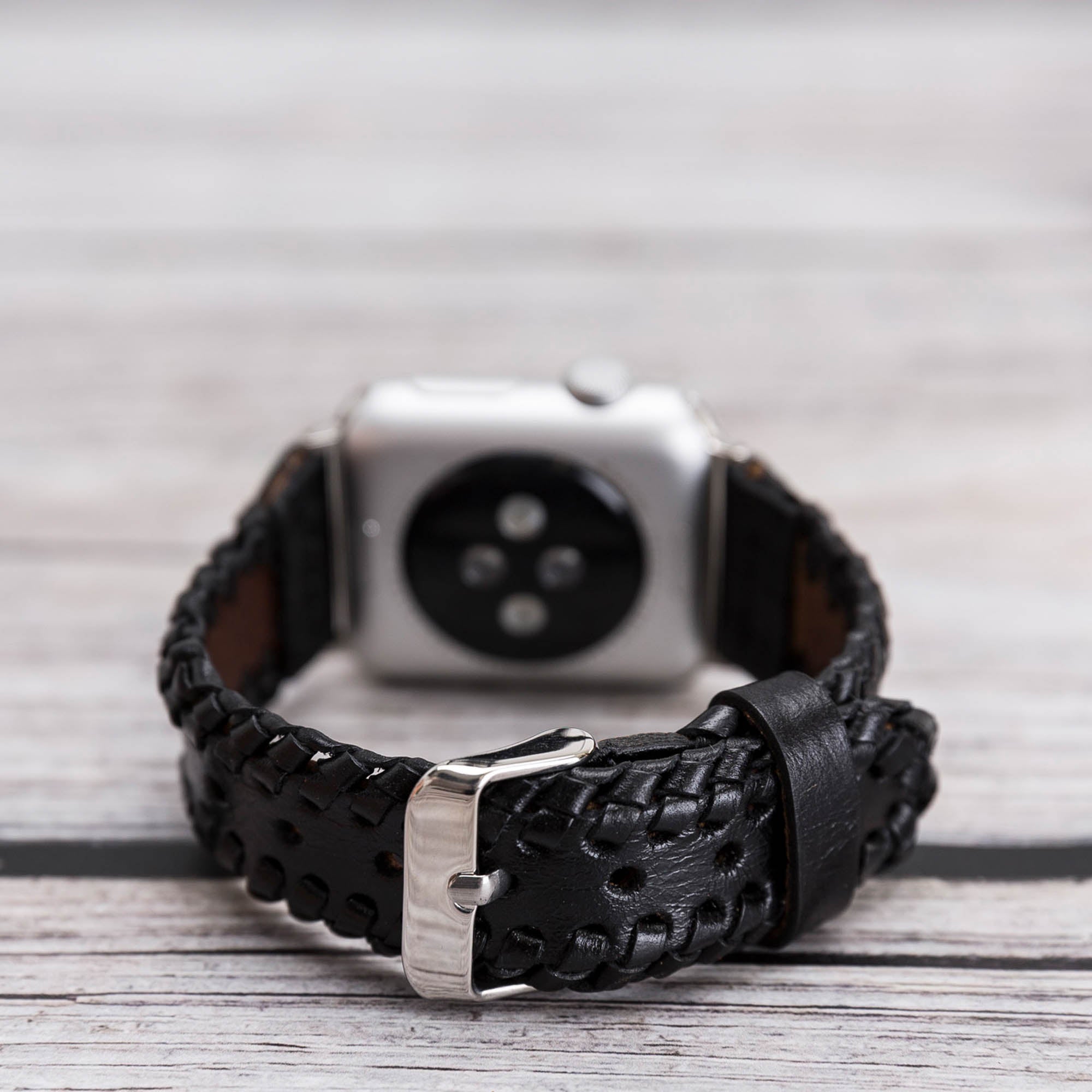 Full Grain Leather Band for Apple Watch - BLACK - saracleather