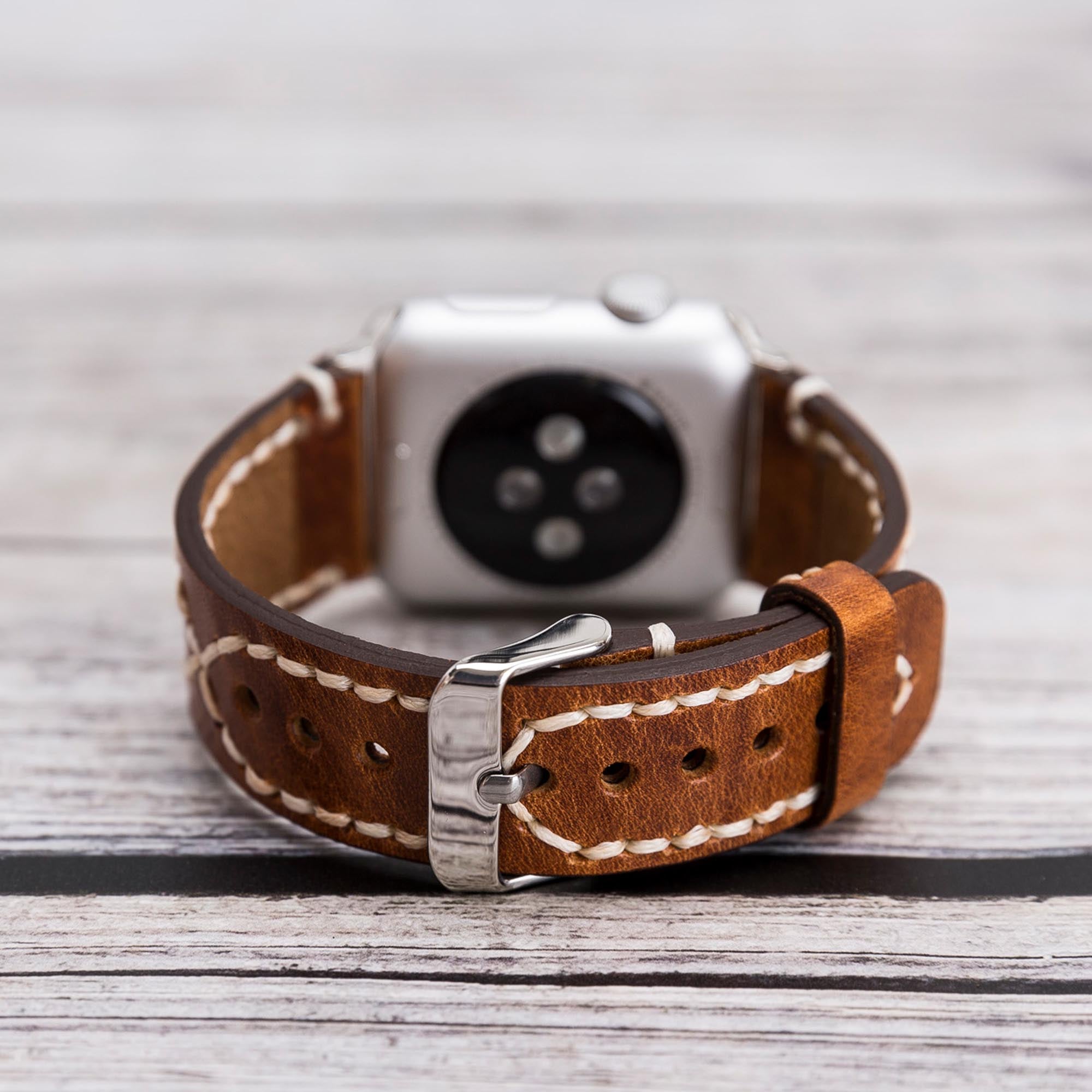 Full Grain Leather Band for Apple Watch - CAMEL - saracleather