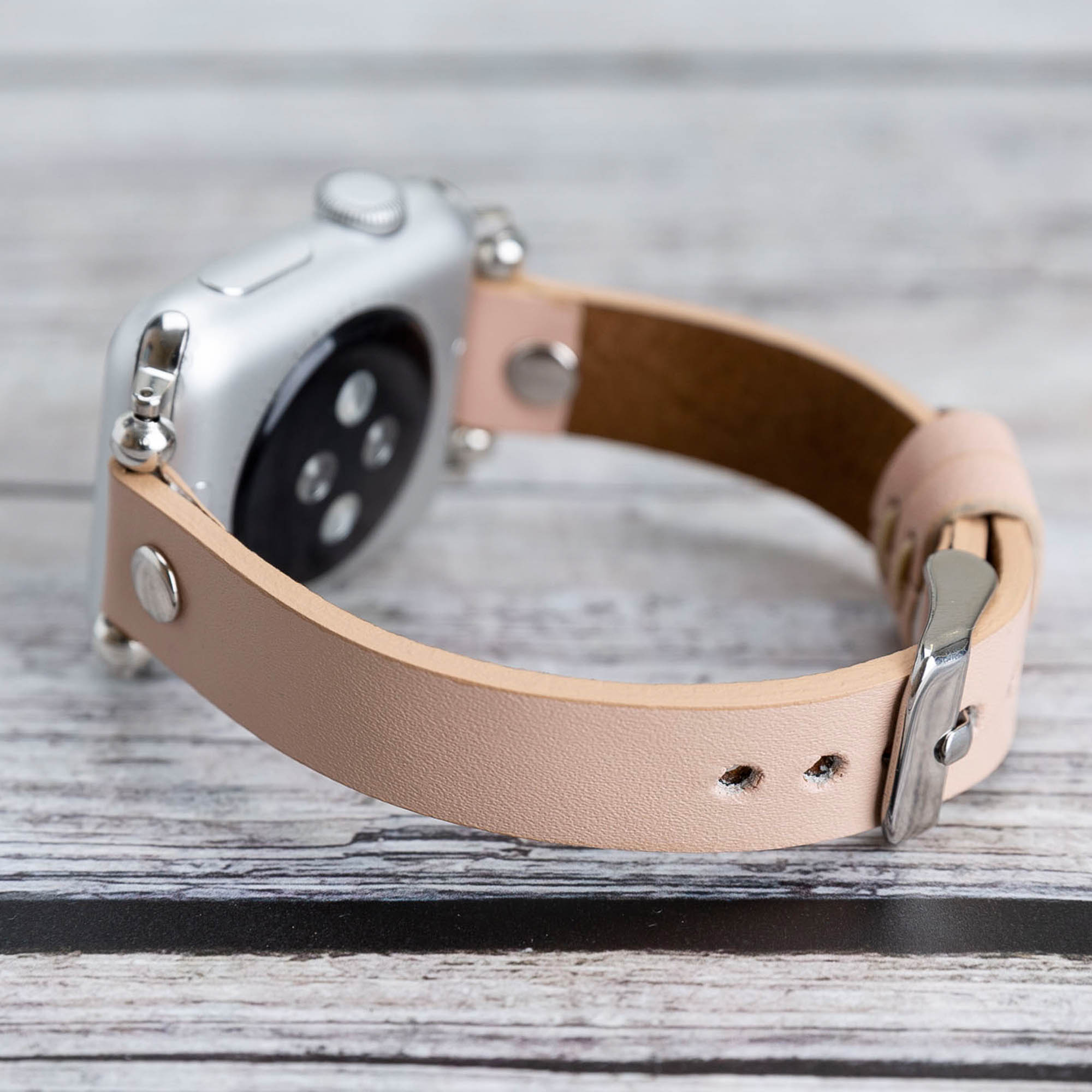 Ferro Strap - Full Grain Leather Band for Apple Watch - PINK - saracleather