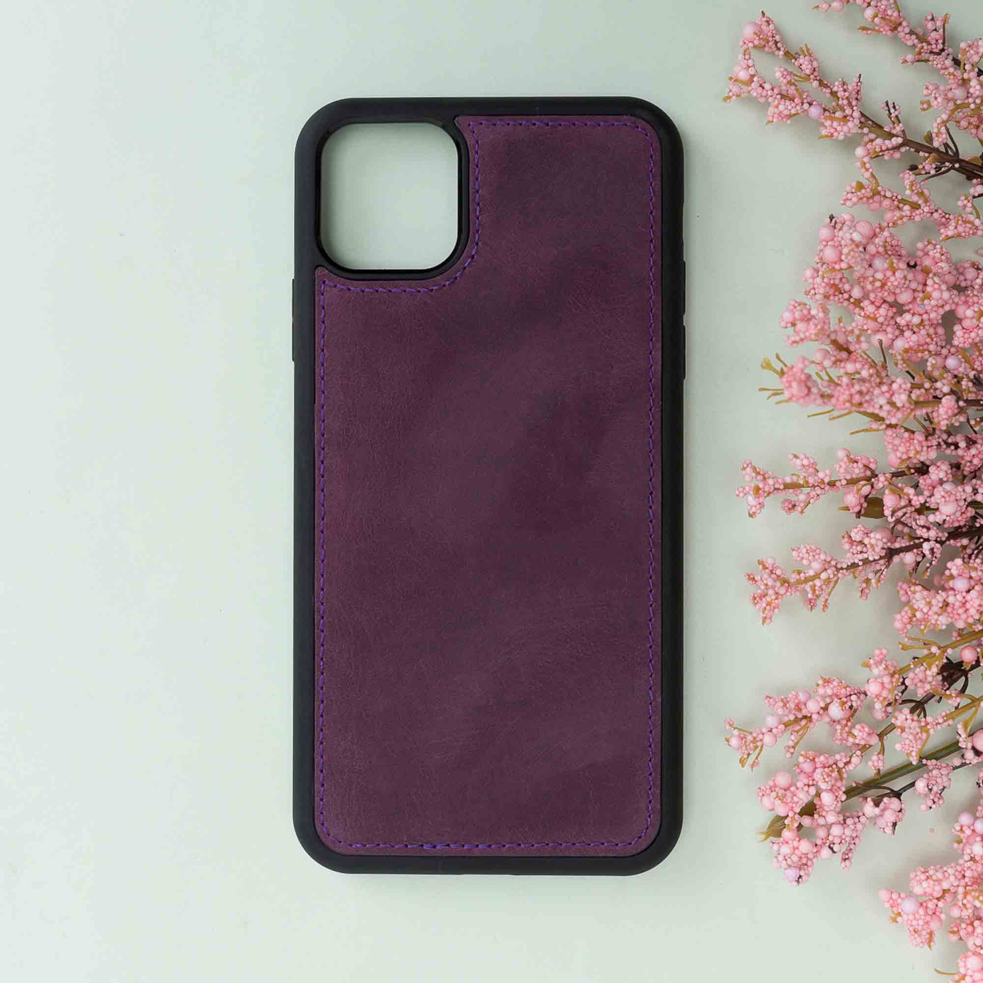 Magic Magnetic Detachable Leather Wallet Case for iPhone 11 Pro (5.8") - PURPLE - saracleather