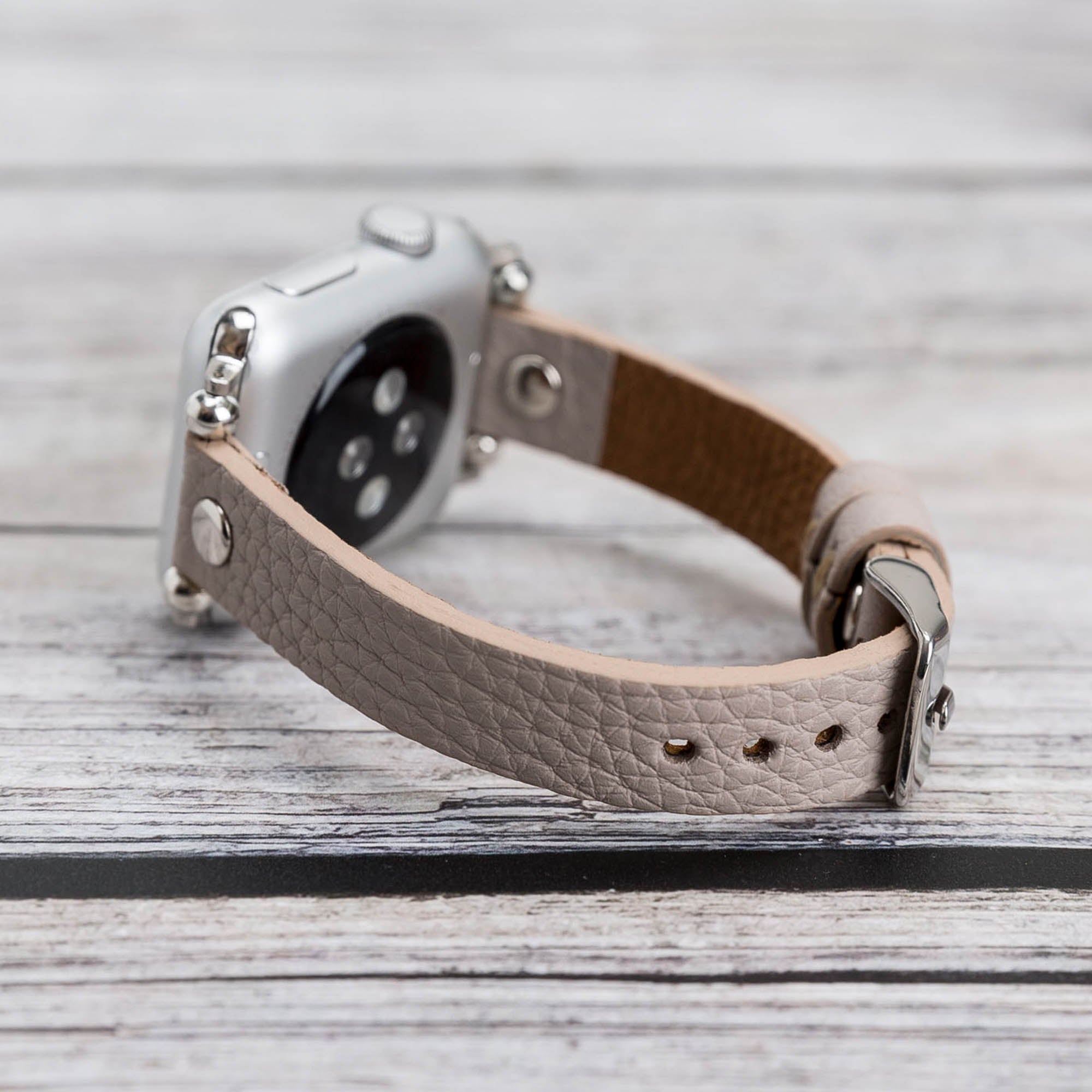 Ferro Strap - Full Grain Leather Band for Apple Watch - GRAY - saracleather