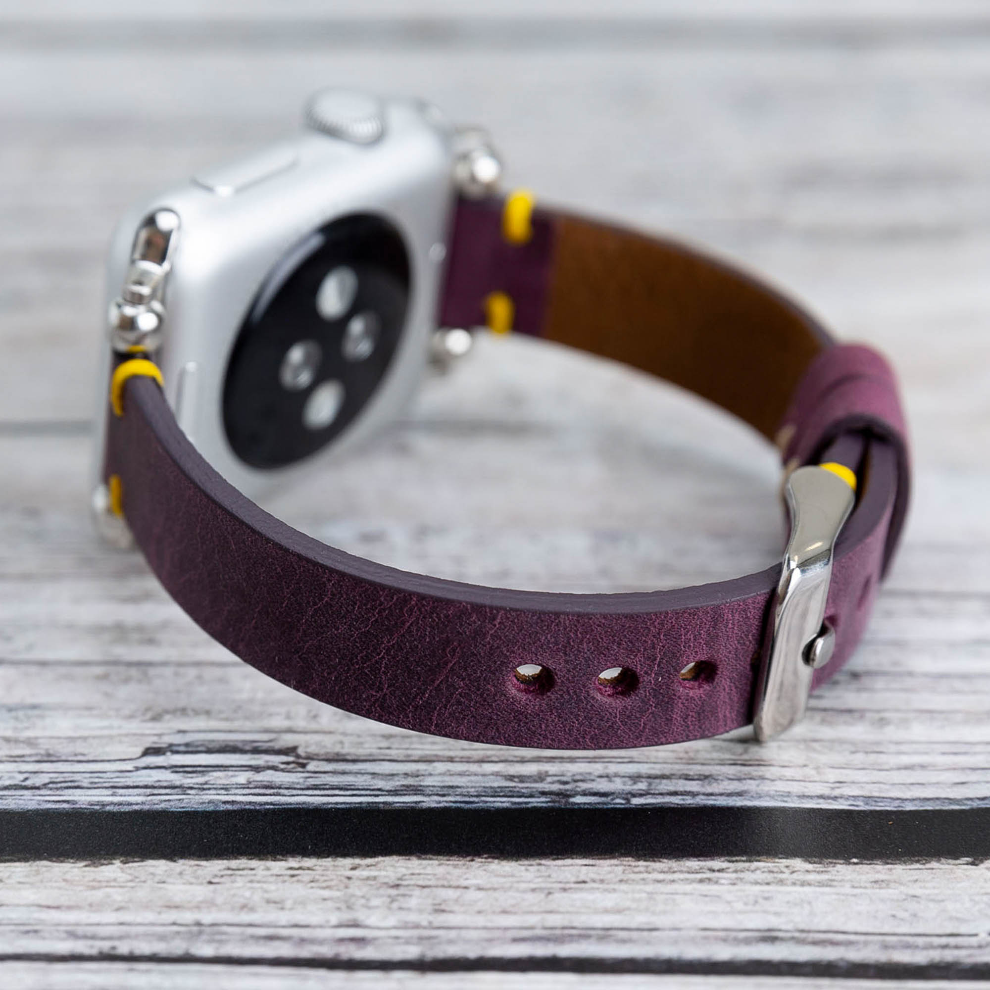 Ferro Strap - Full Grain Leather Band for Apple Watch - PURPLE - saracleather