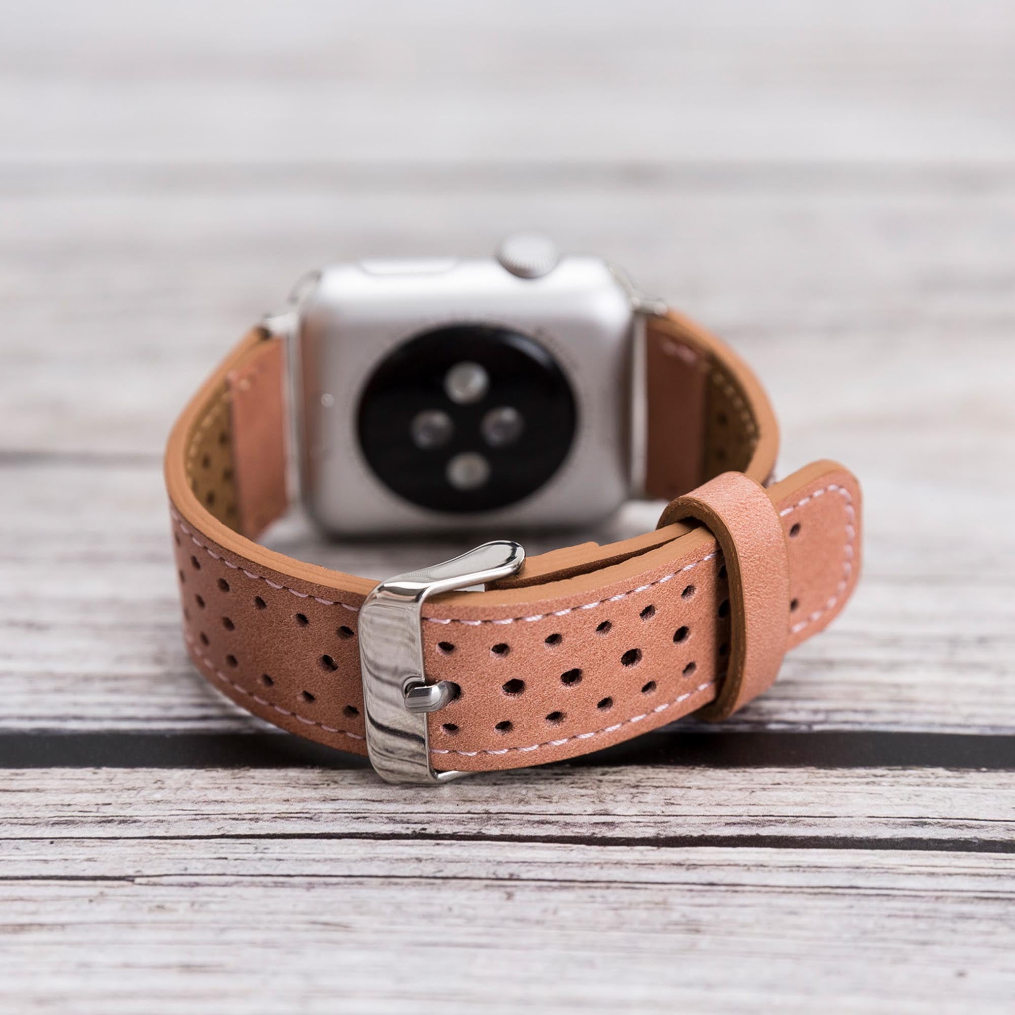 Full Grain Leather Band for Apple Watch - PINK - saracleather