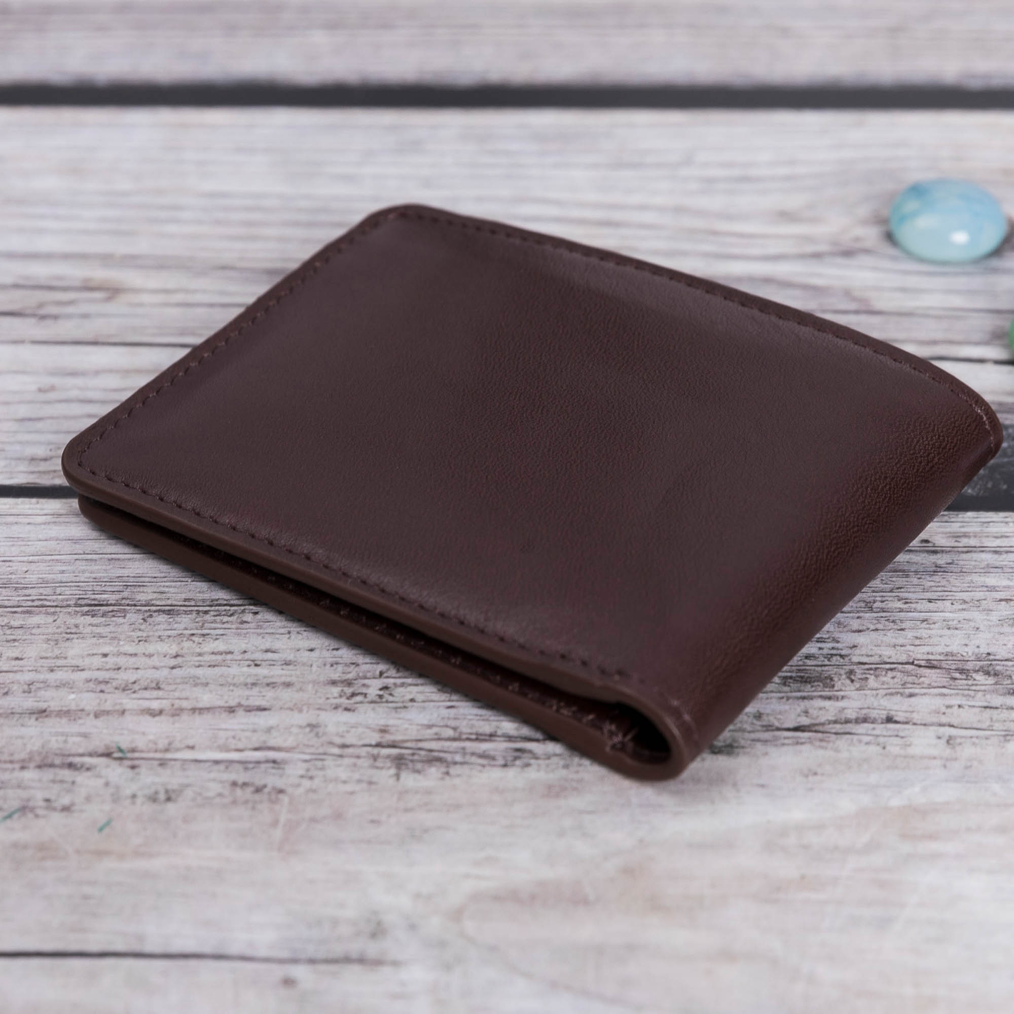 Pier Leather Men's Bifold Wallet - DARK BROWN - saracleather