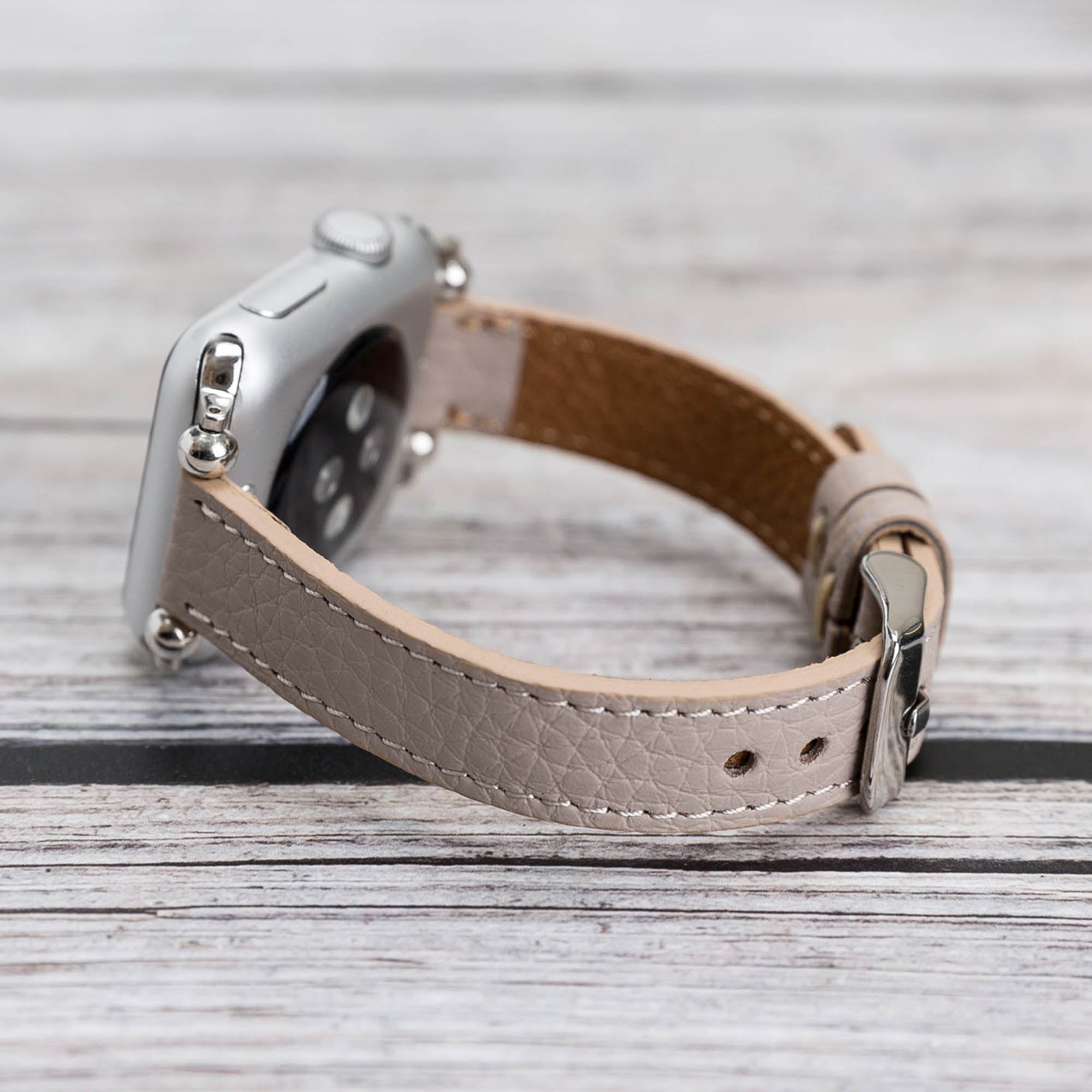 Ferro Strap - Full Grain Leather Band for Apple Watch - GRAY - saracleather