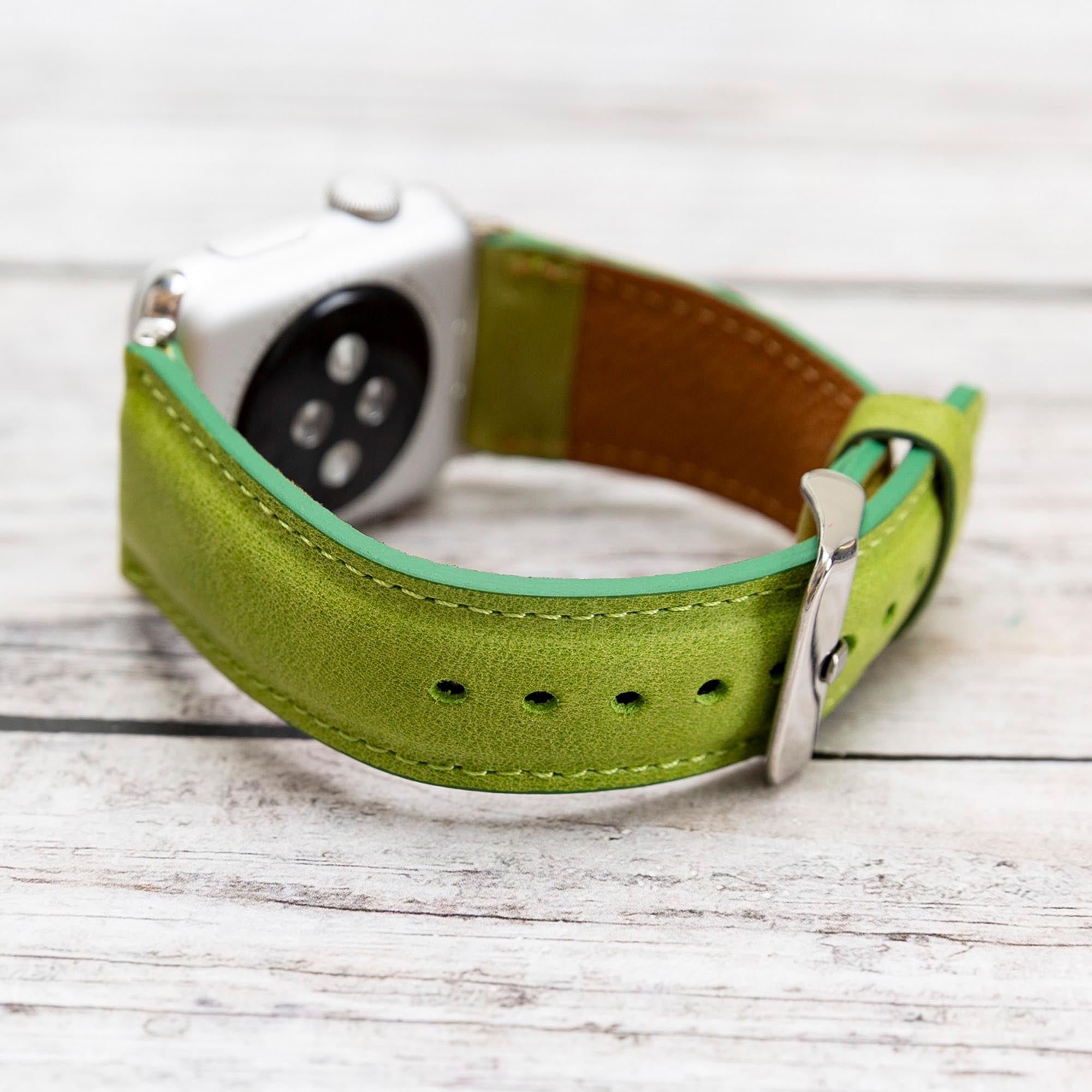 Full Grain Leather Band for Apple Watch - GREEN - saracleather