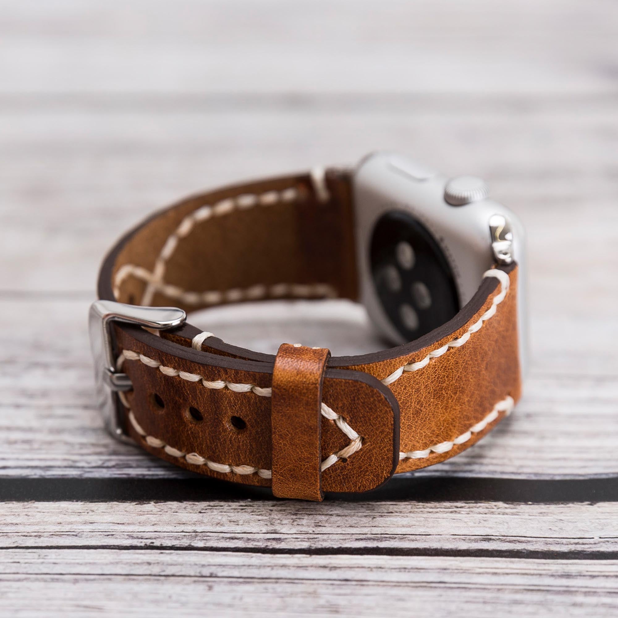 Full Grain Leather Band for Apple Watch - CAMEL - saracleather