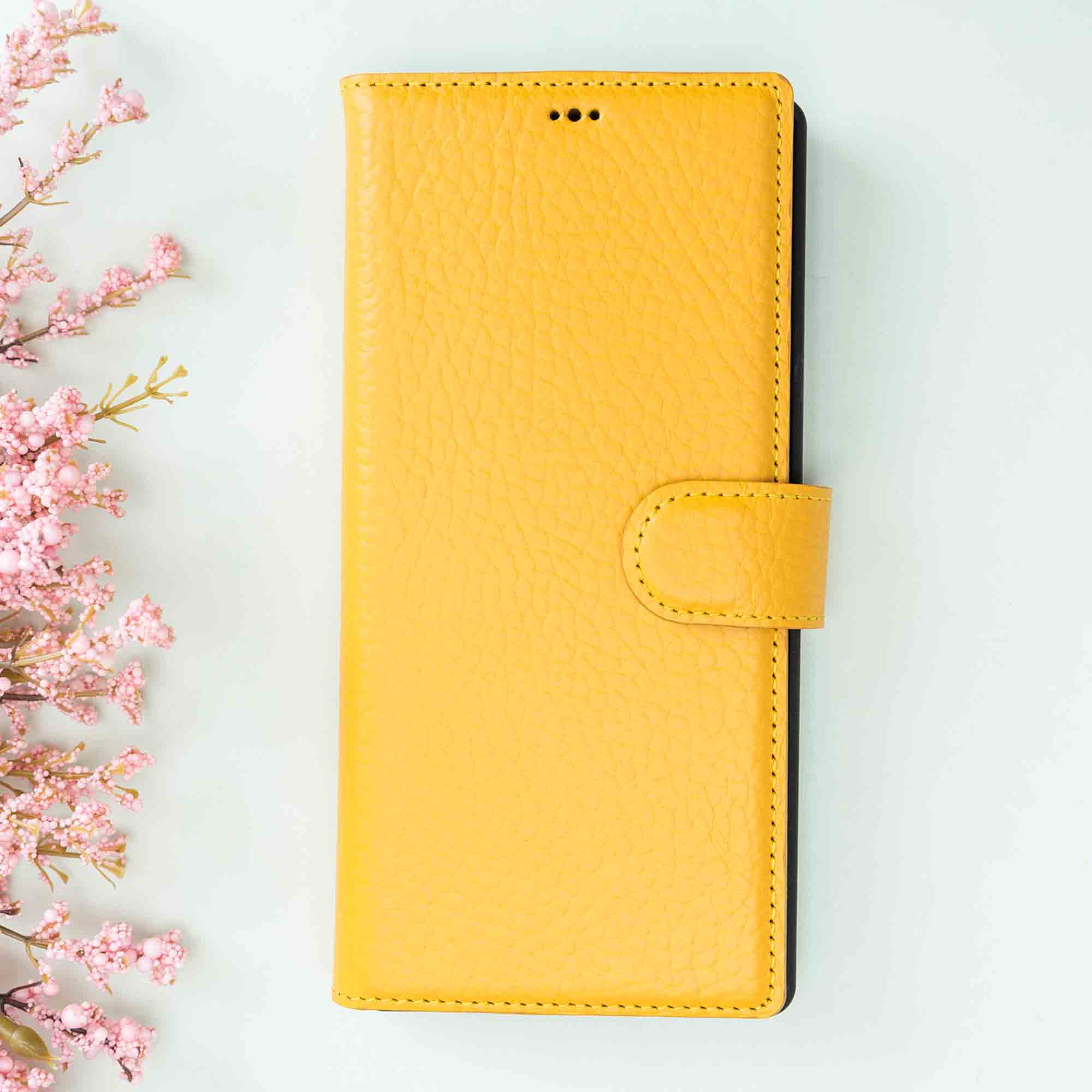 Magic Magnetic Detachable Leather Wallet Case for Samsung Galaxy Note 10 - YELLOW - saracleather