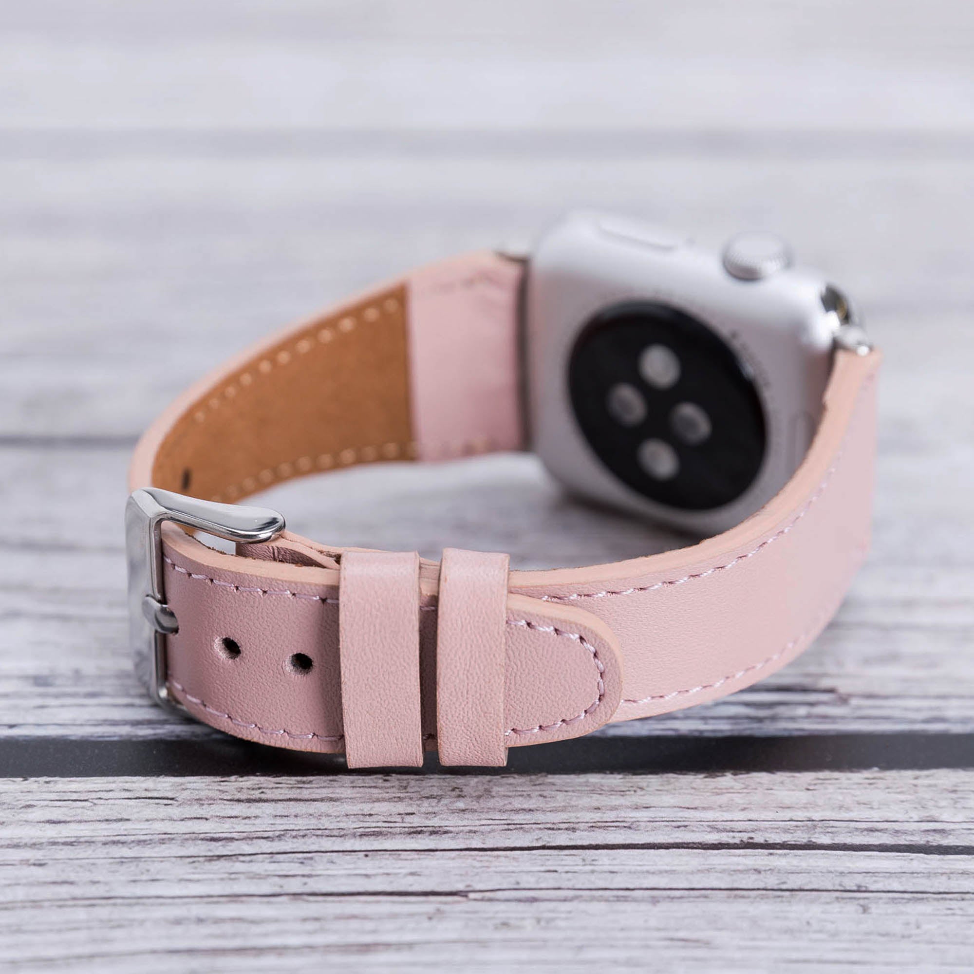 Full Grain Leather Band for Apple Watch - PINK - saracleather