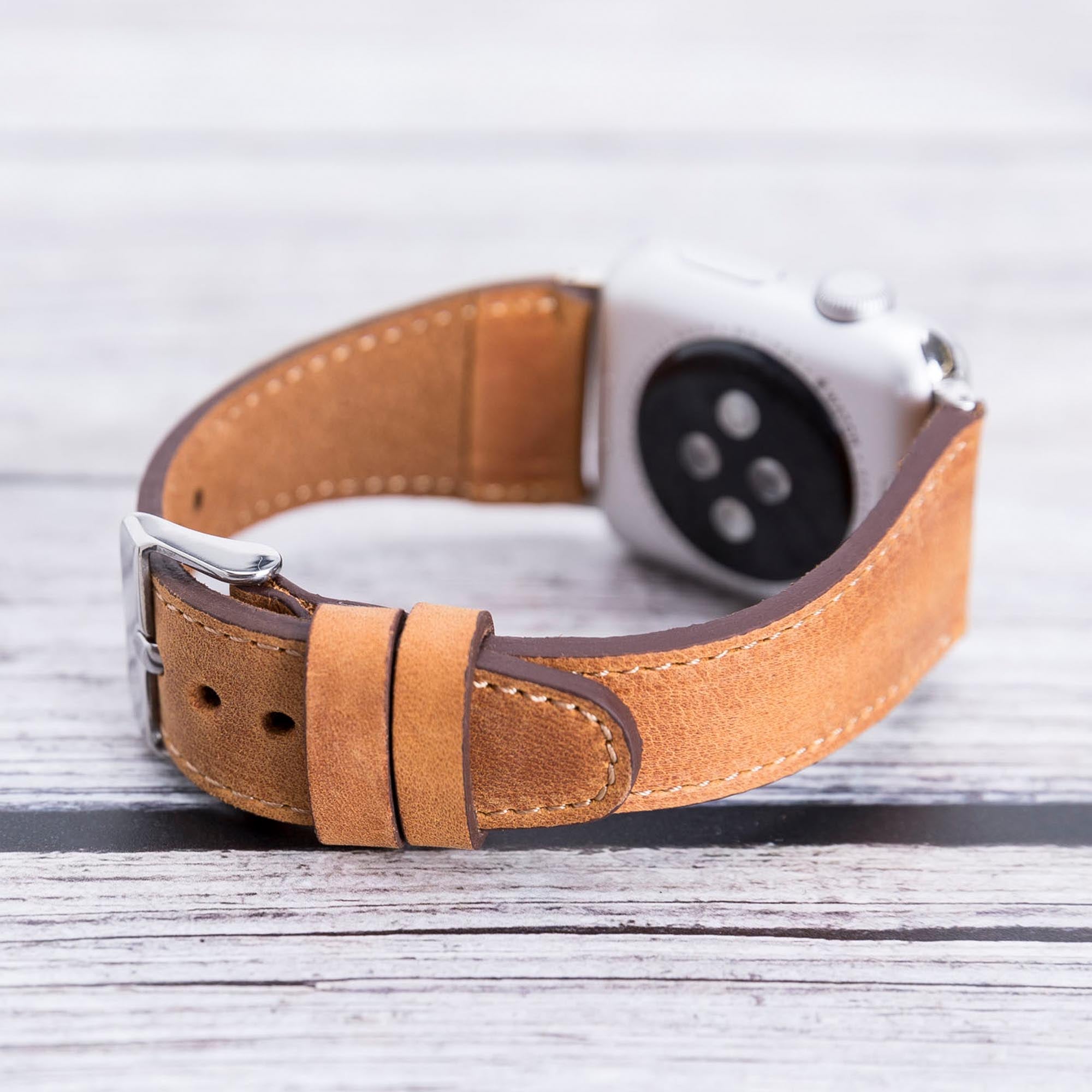 Full Grain Leather Band for Apple Watch - TAN - saracleather