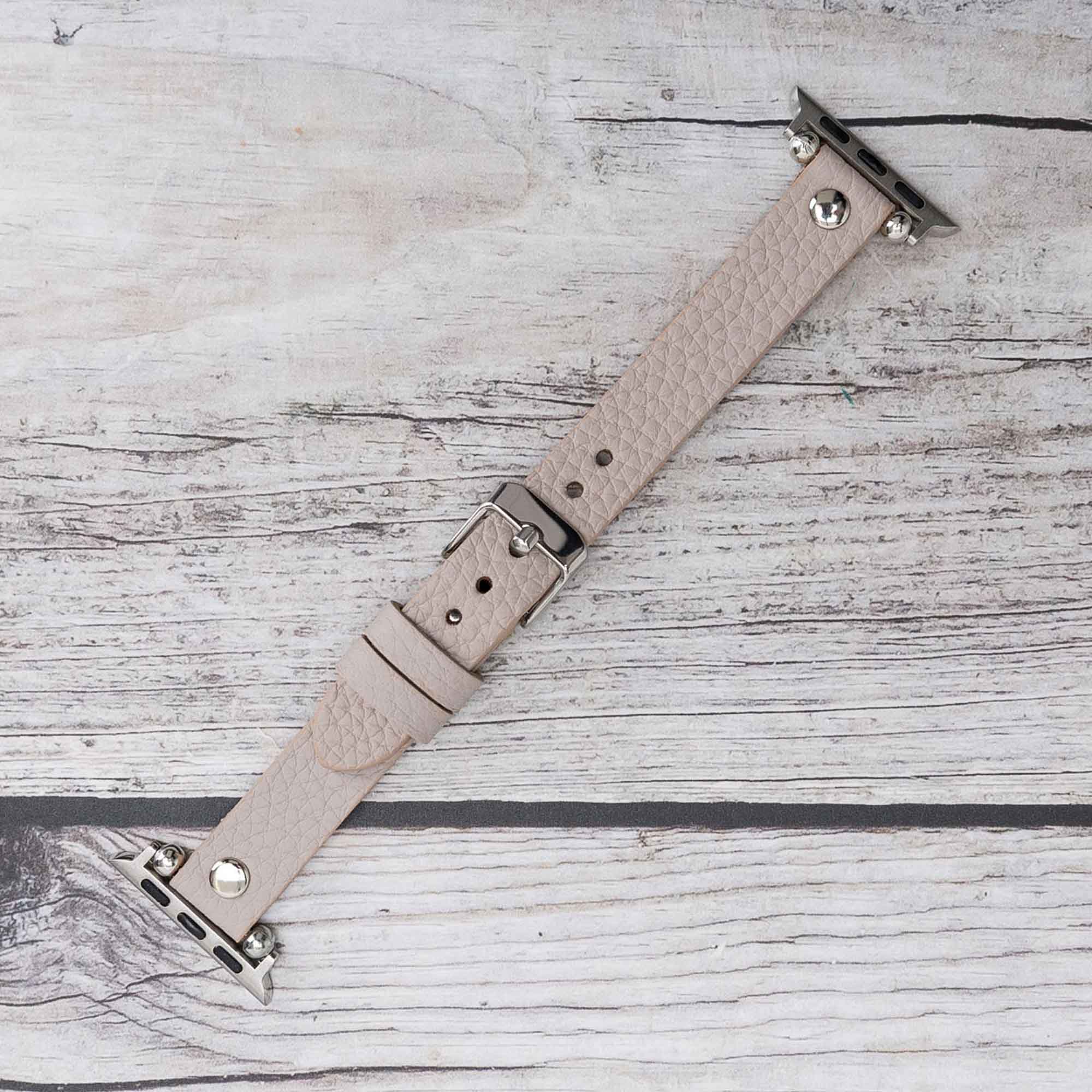 Ferro Strap - Full Grain Leather Band for Apple Watch - GRAY - saracleather