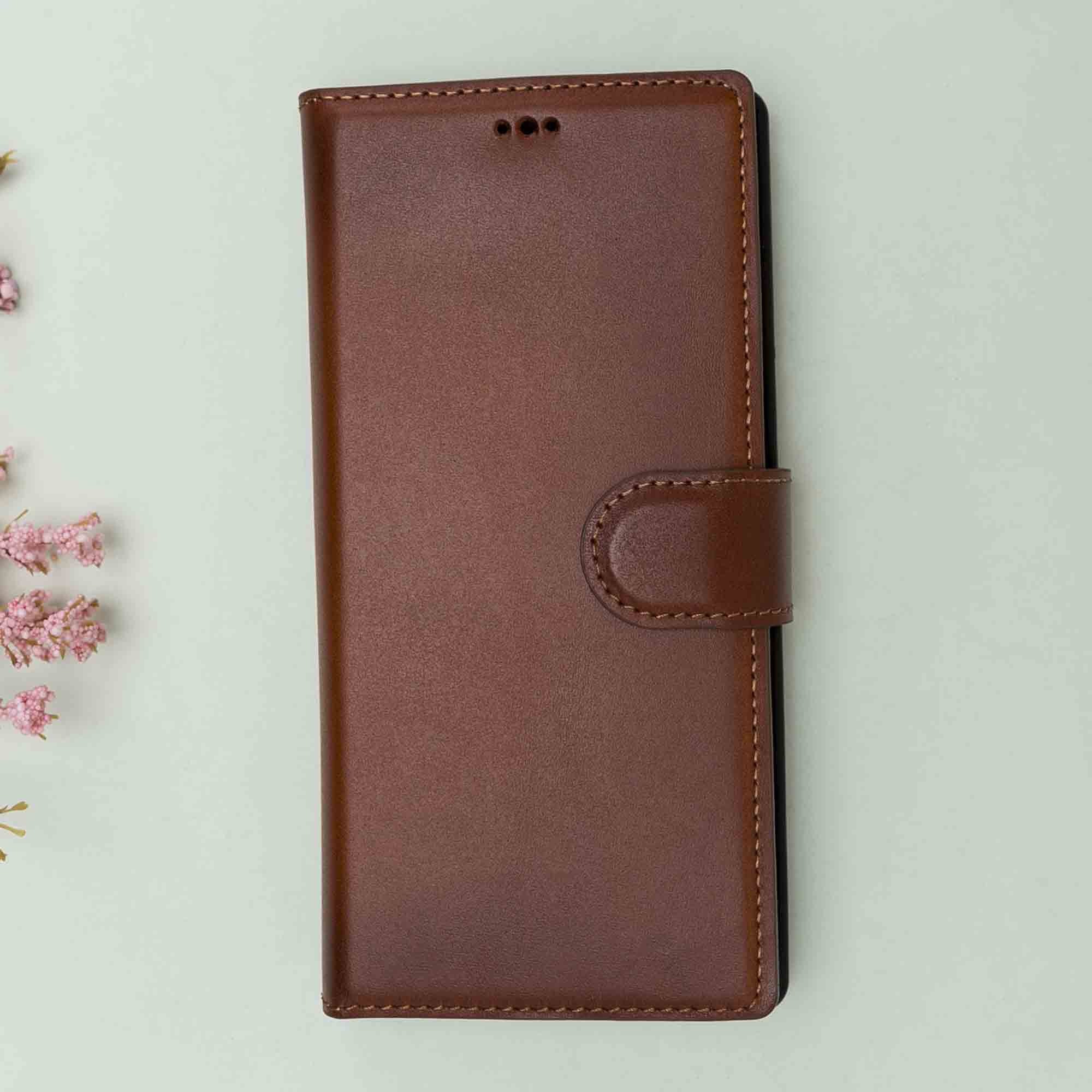 Magic Magnetic Detachable Leather Wallet Case for Samsung Galaxy Note 10 Plus / Note 10 Plus 5G - EFFECT BROWN - saracleather