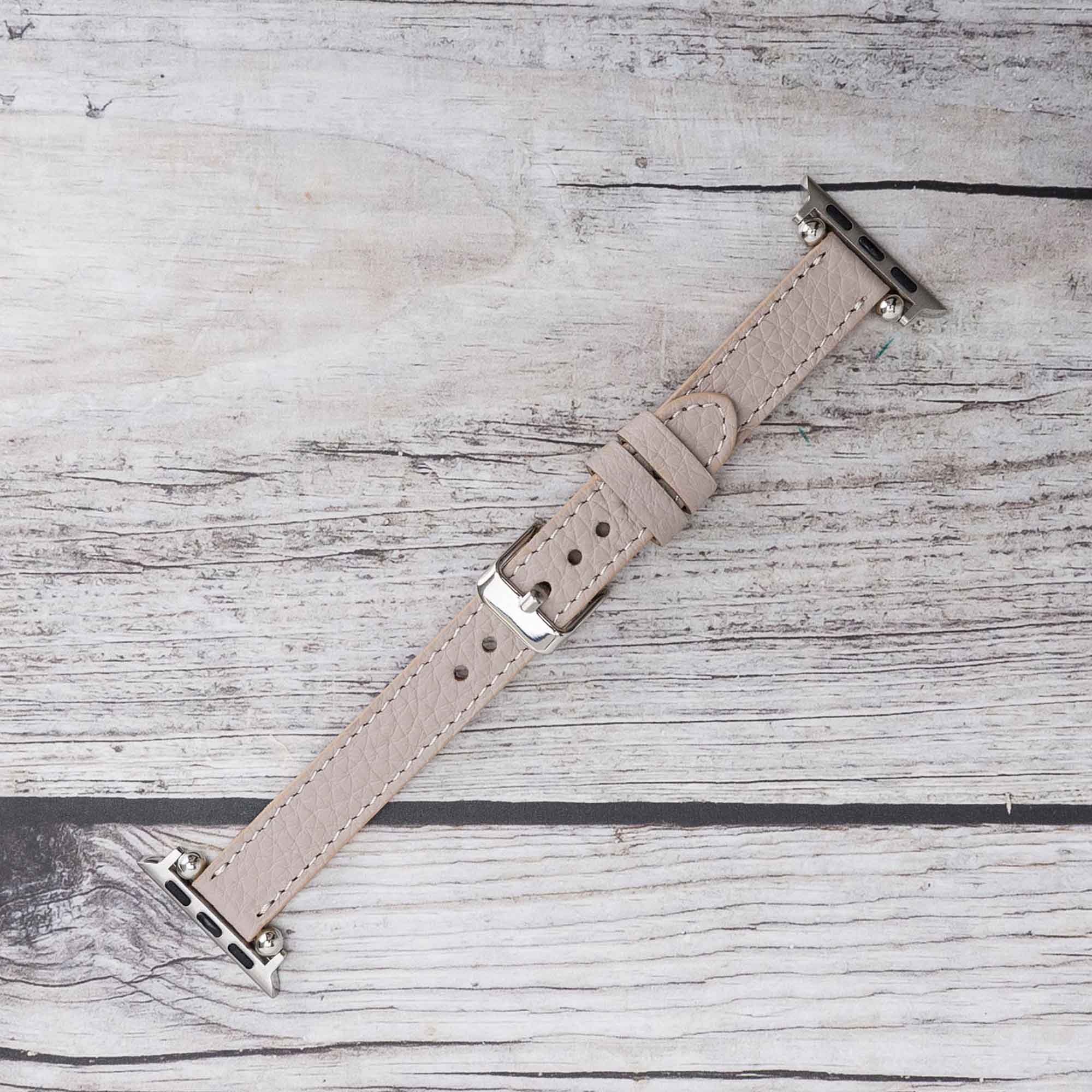 Ferro Strap - Full Grain Leather Band for Apple Watch - GRAY - saracleather