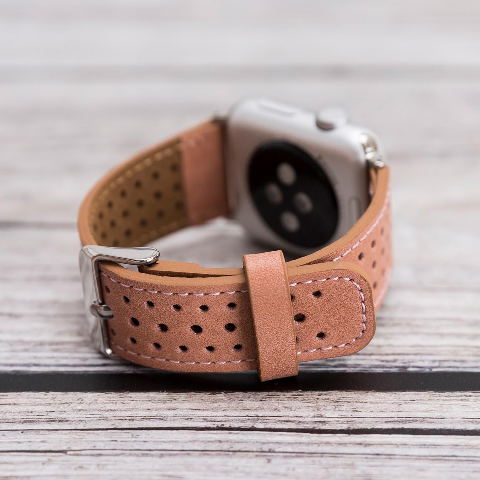 Full Grain Leather Band for Apple Watch - PINK - saracleather