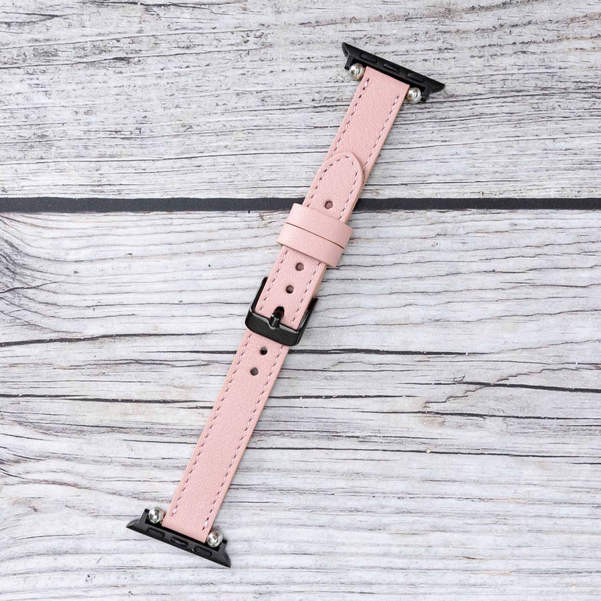 Ferro Strap - Full Grain Leather Band for Apple Watch - PINK - saracleather