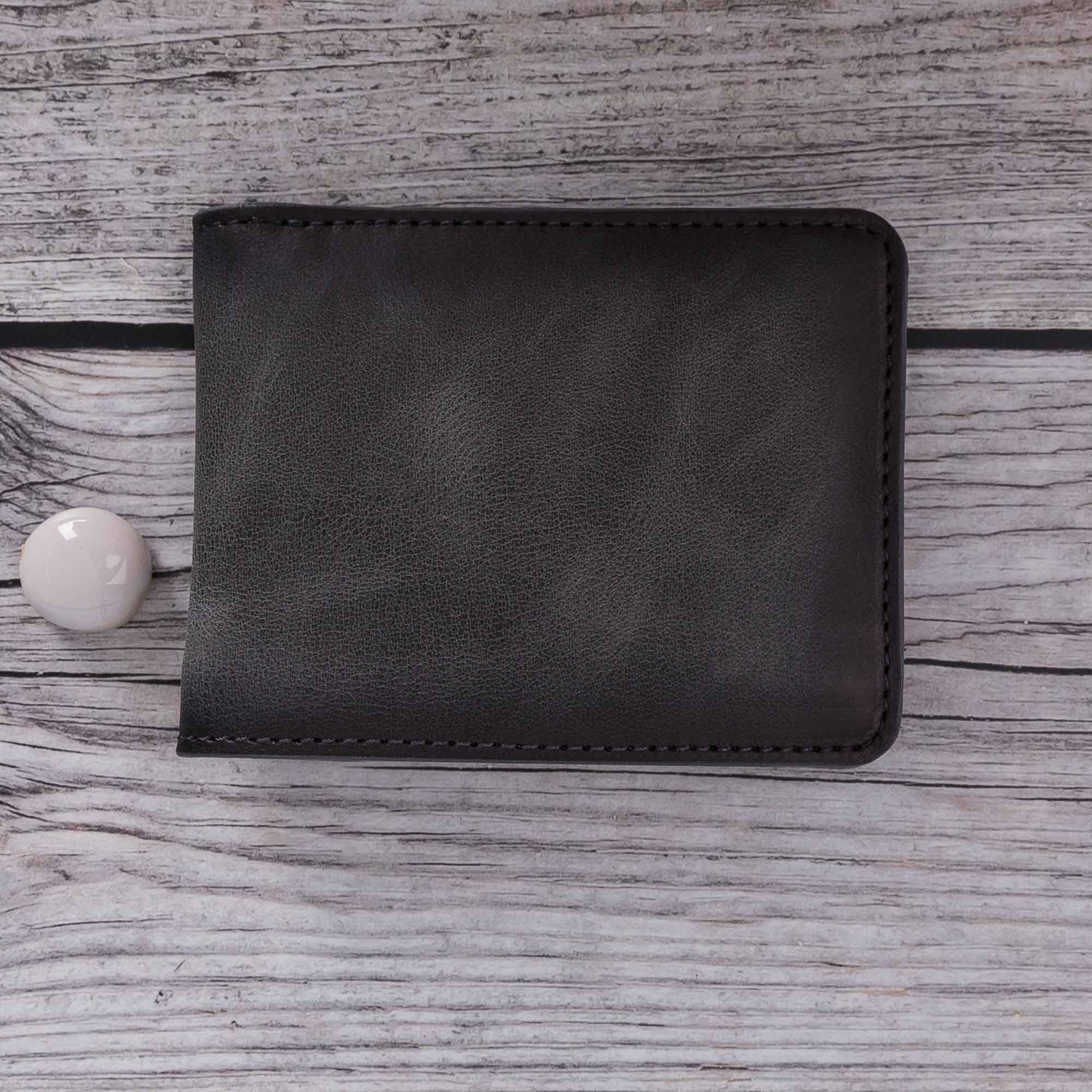 Pier Leather Men's Bifold Wallet - EFFECT GRAY - saracleather