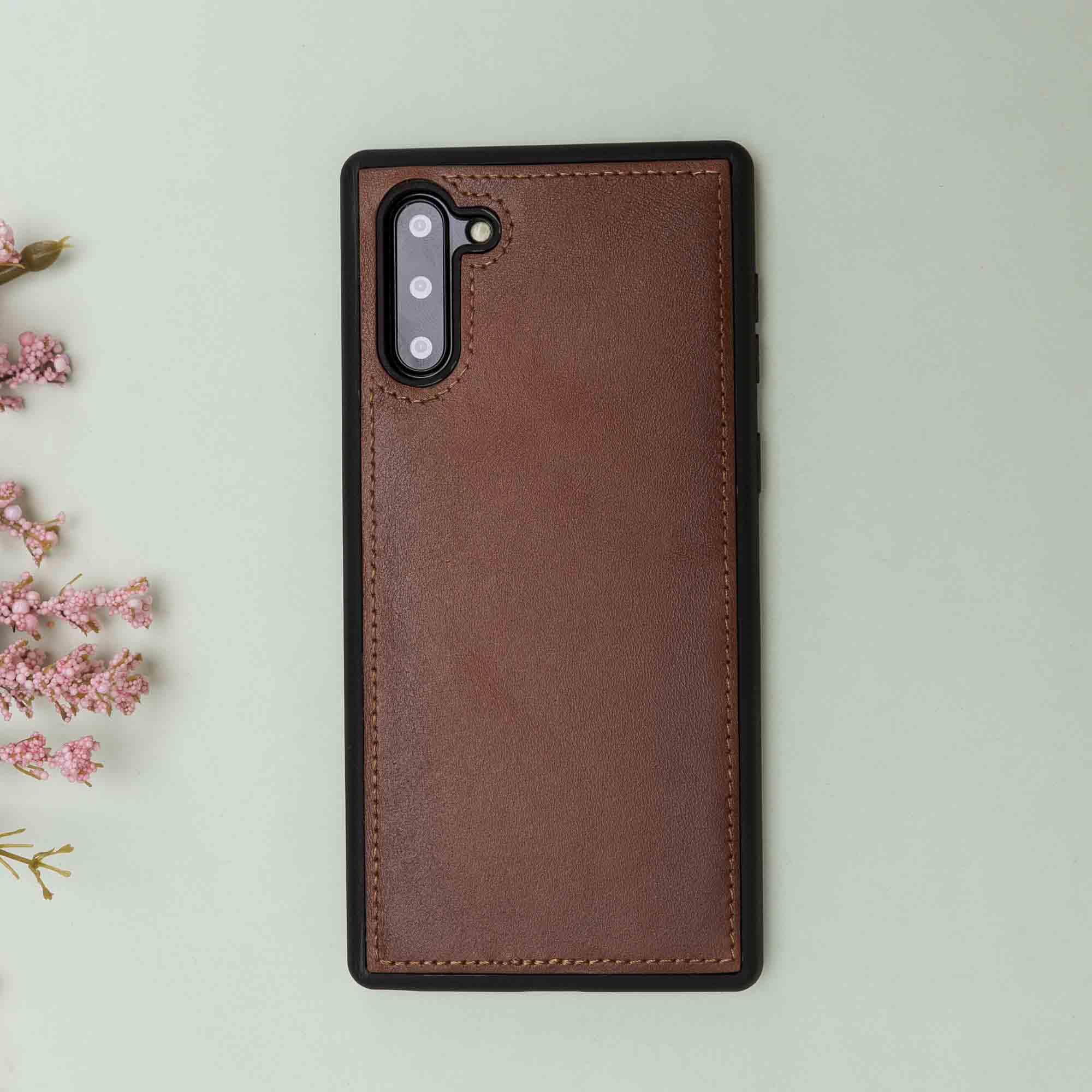 Magic Magnetic Detachable Leather Wallet Case for Samsung Galaxy Note 10 - EFFECT BROWN - saracleather