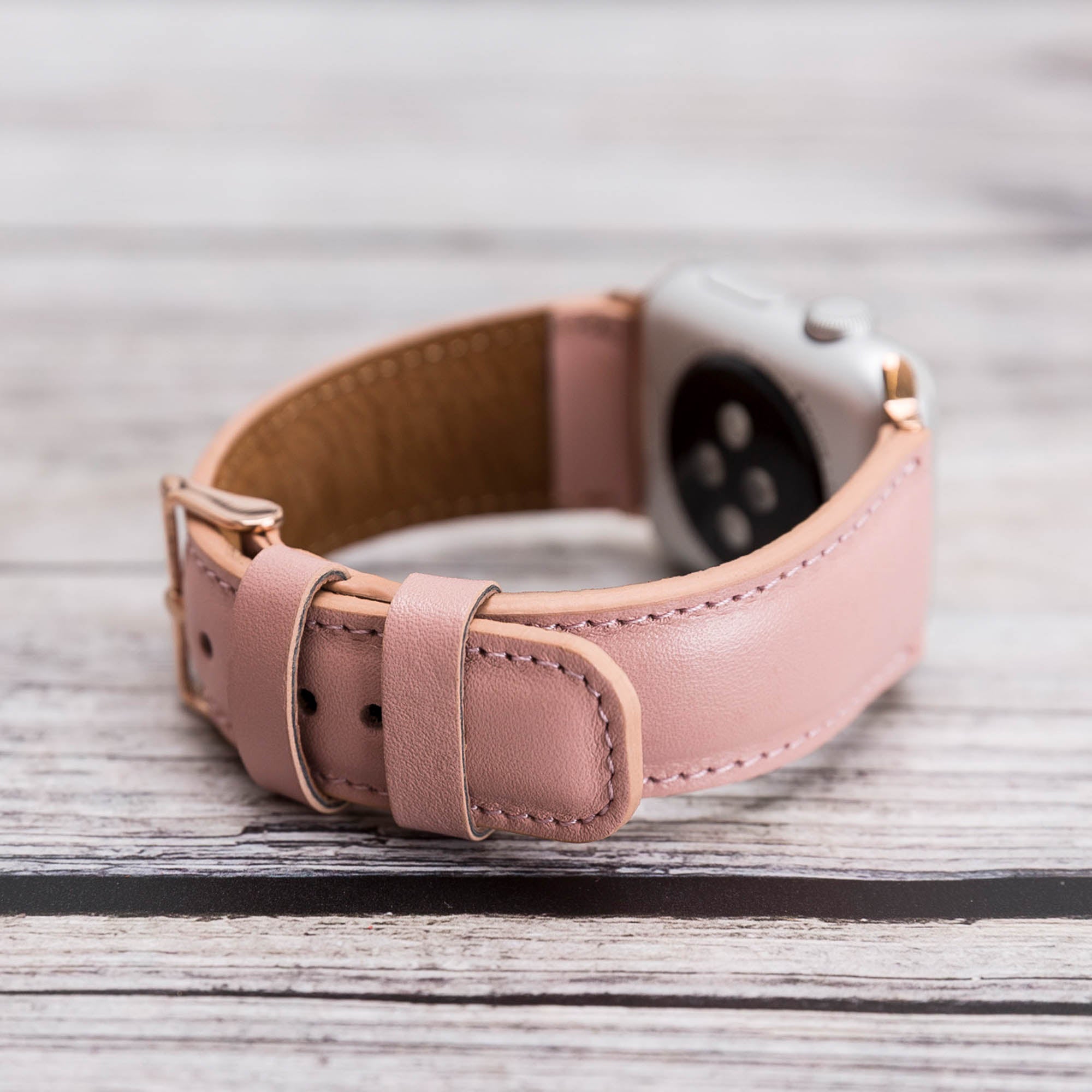 Full Grain Leather Band for Apple Watch - PINK - saracleather