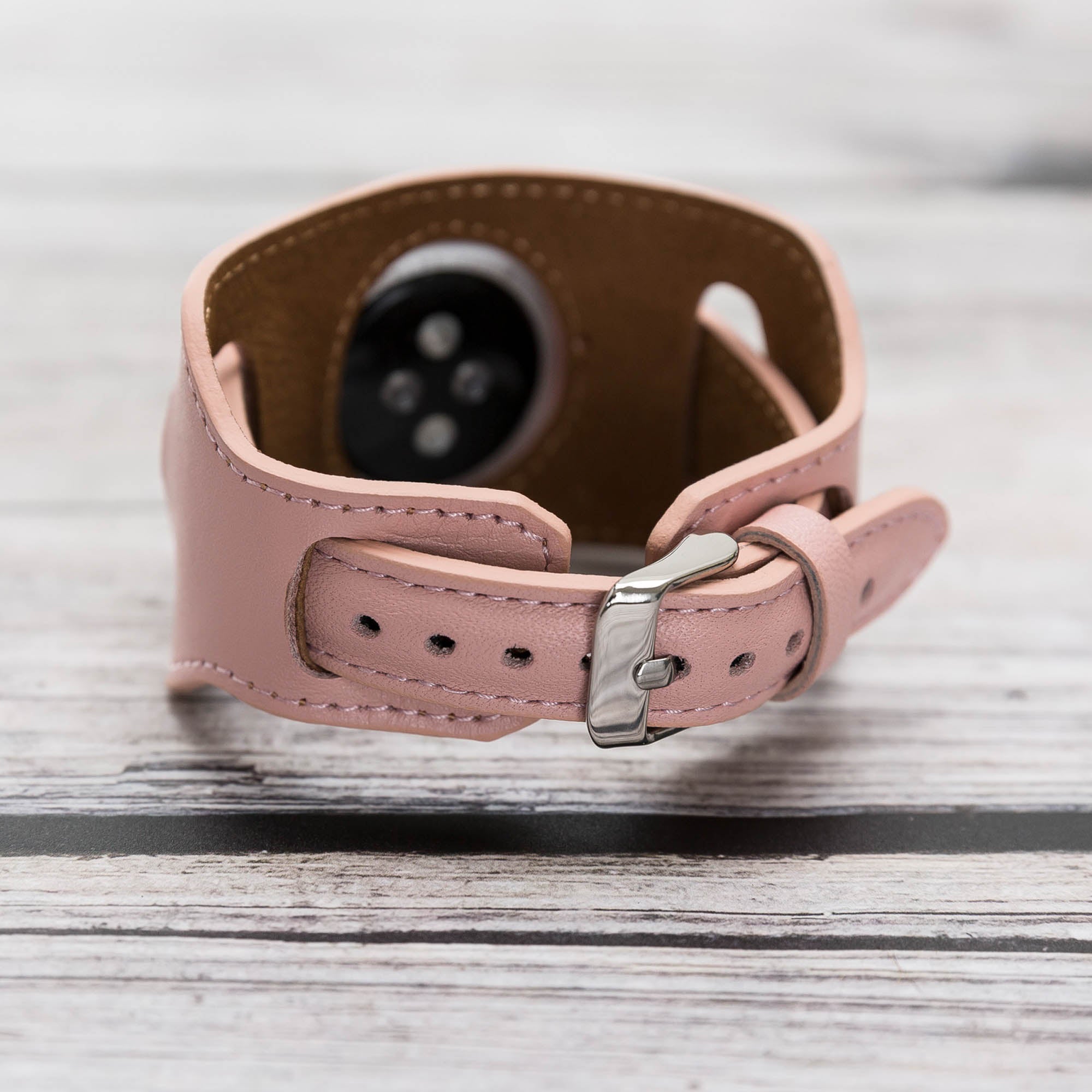 Cuff Slim Strap: Full Grain Leather Band for Apple Watch 38mm / 40mm - PINK - saracleather