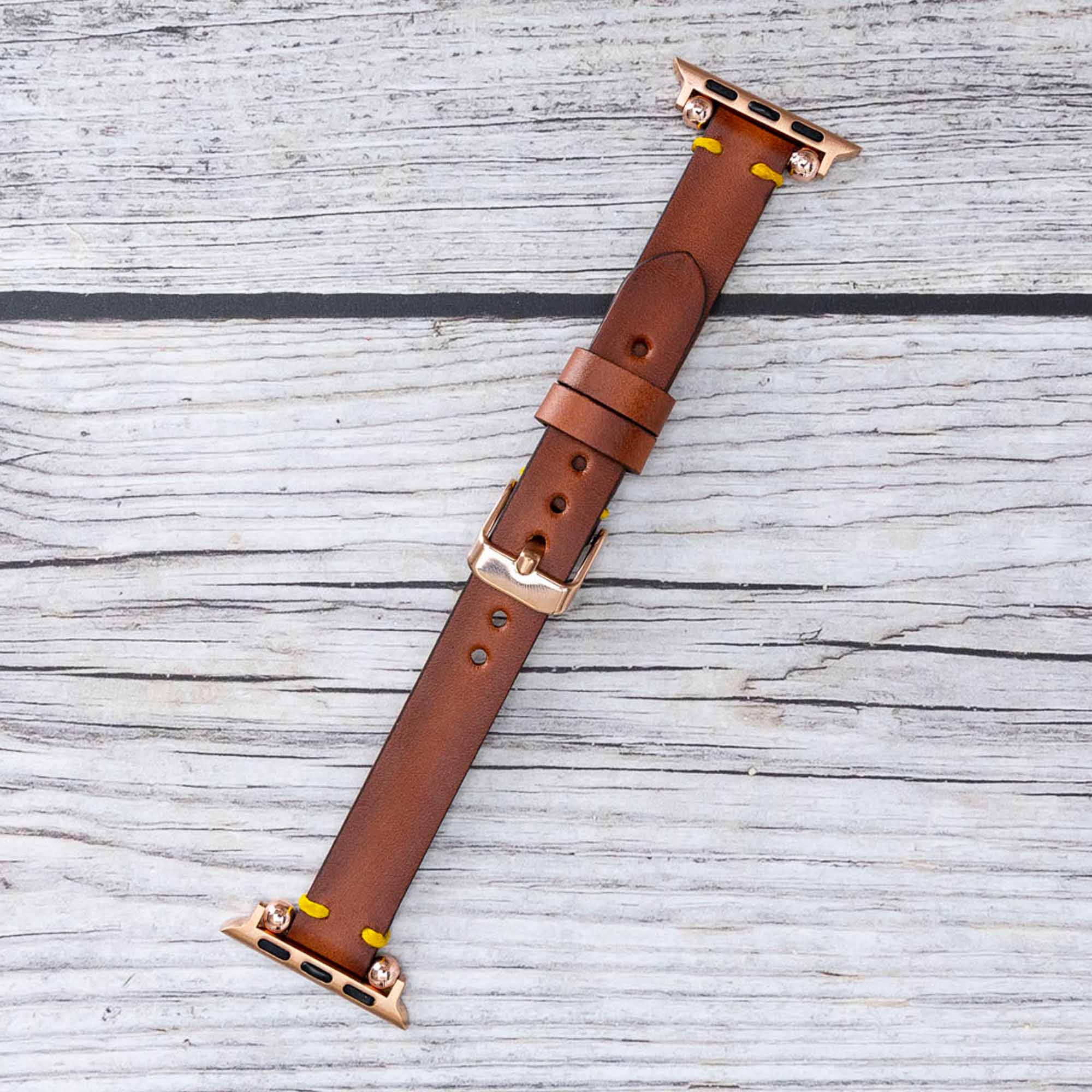 Ferro Strap - Full Grain Leather Band for Apple Watch - EFFECT BROWN - saracleather